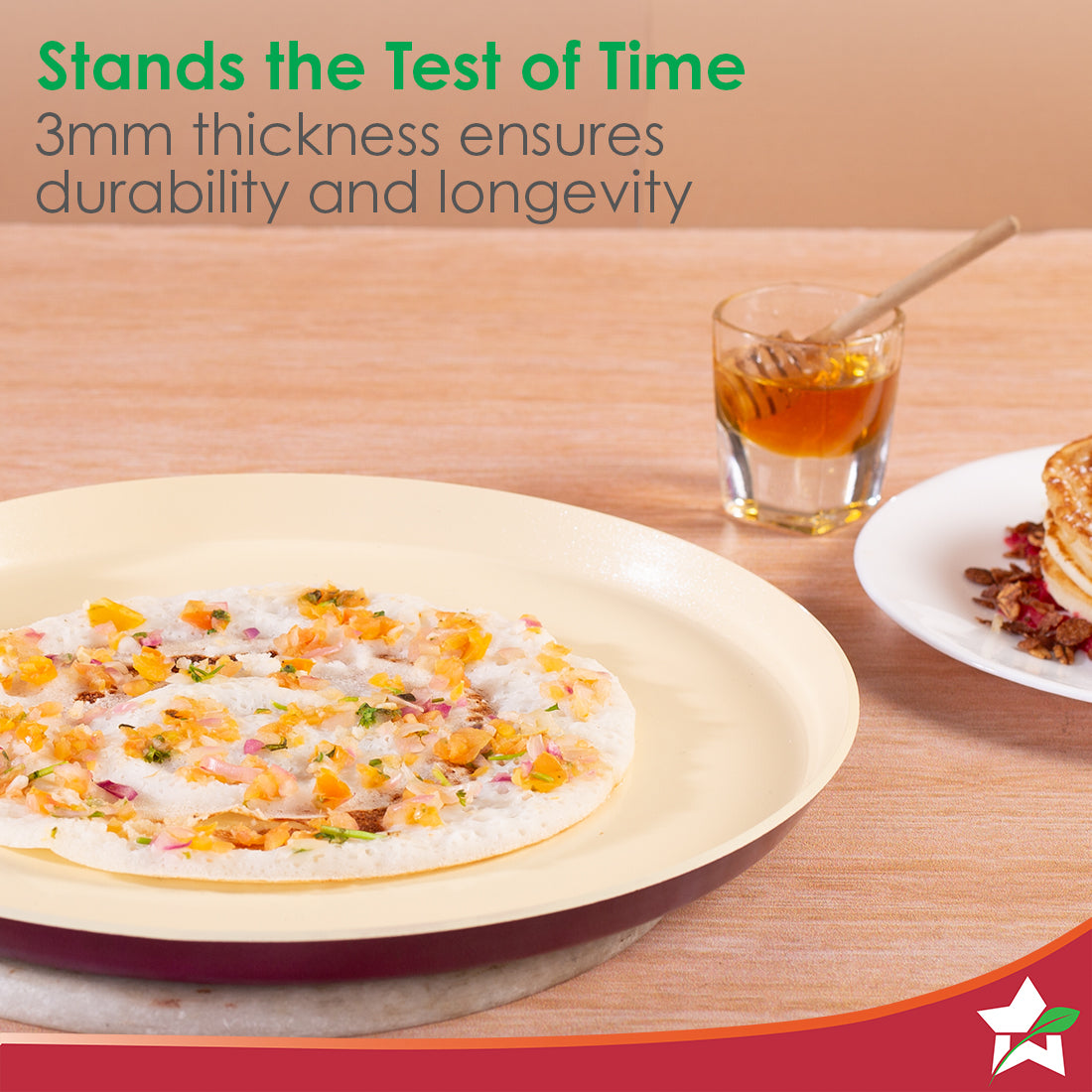 Bellagio Dosa Tawa | 28 cm | Non-Stick Ceramic Coating Non-Toxic | Pure Aluminium |by blacktree - view 6
