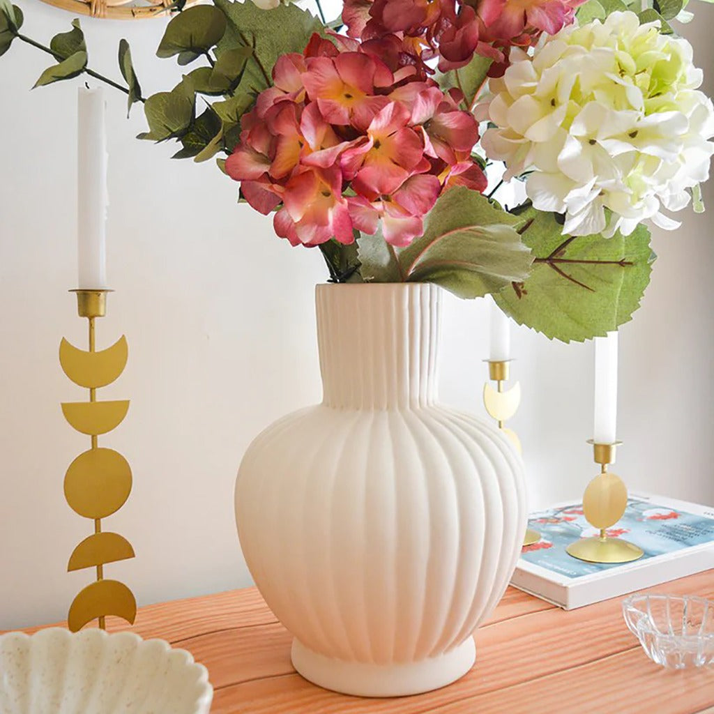 Hollyhock Victorian Ceramic Vase - view 4