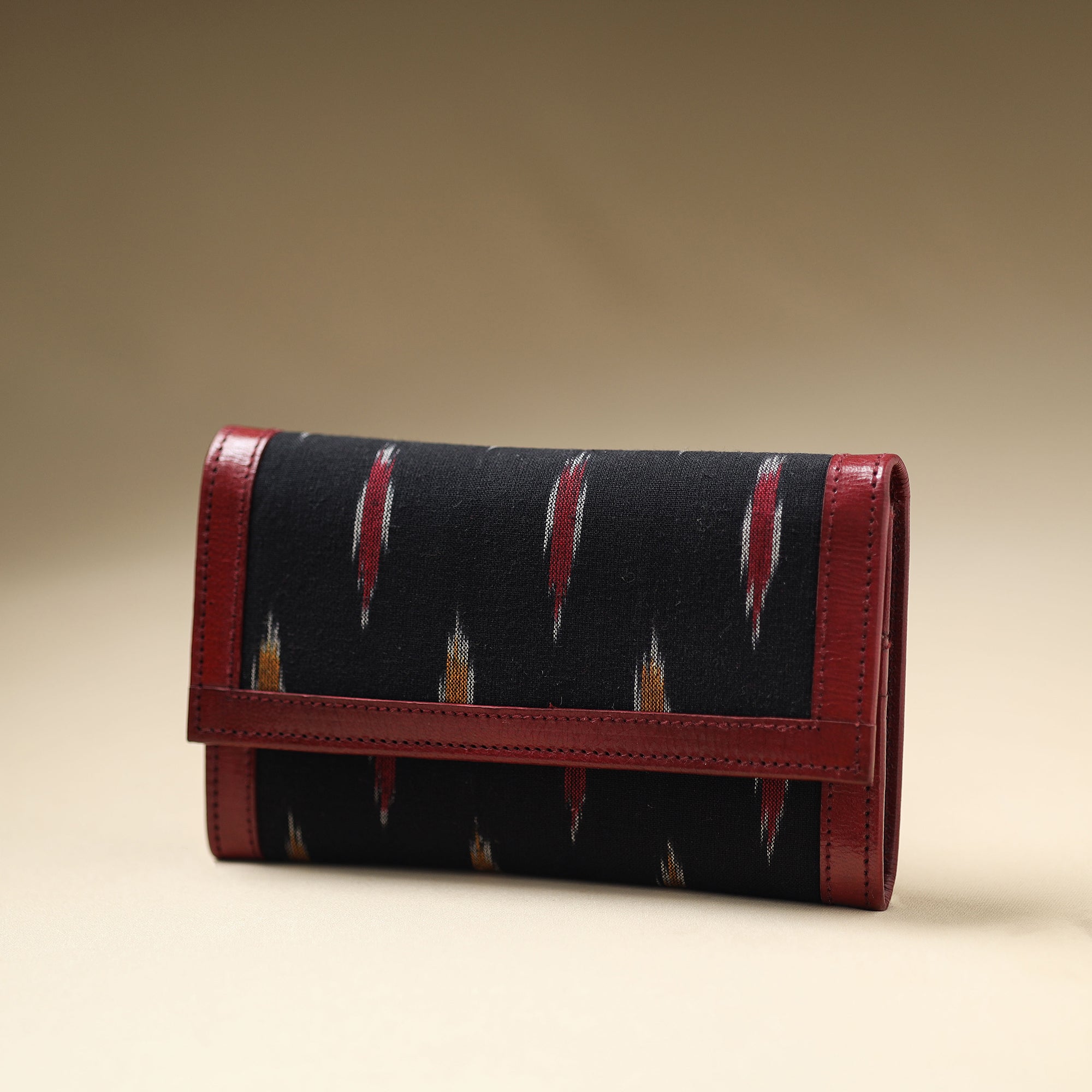 ASALKAAR Black - Handcrafted Ikat Weave Leather Wallet - view 2