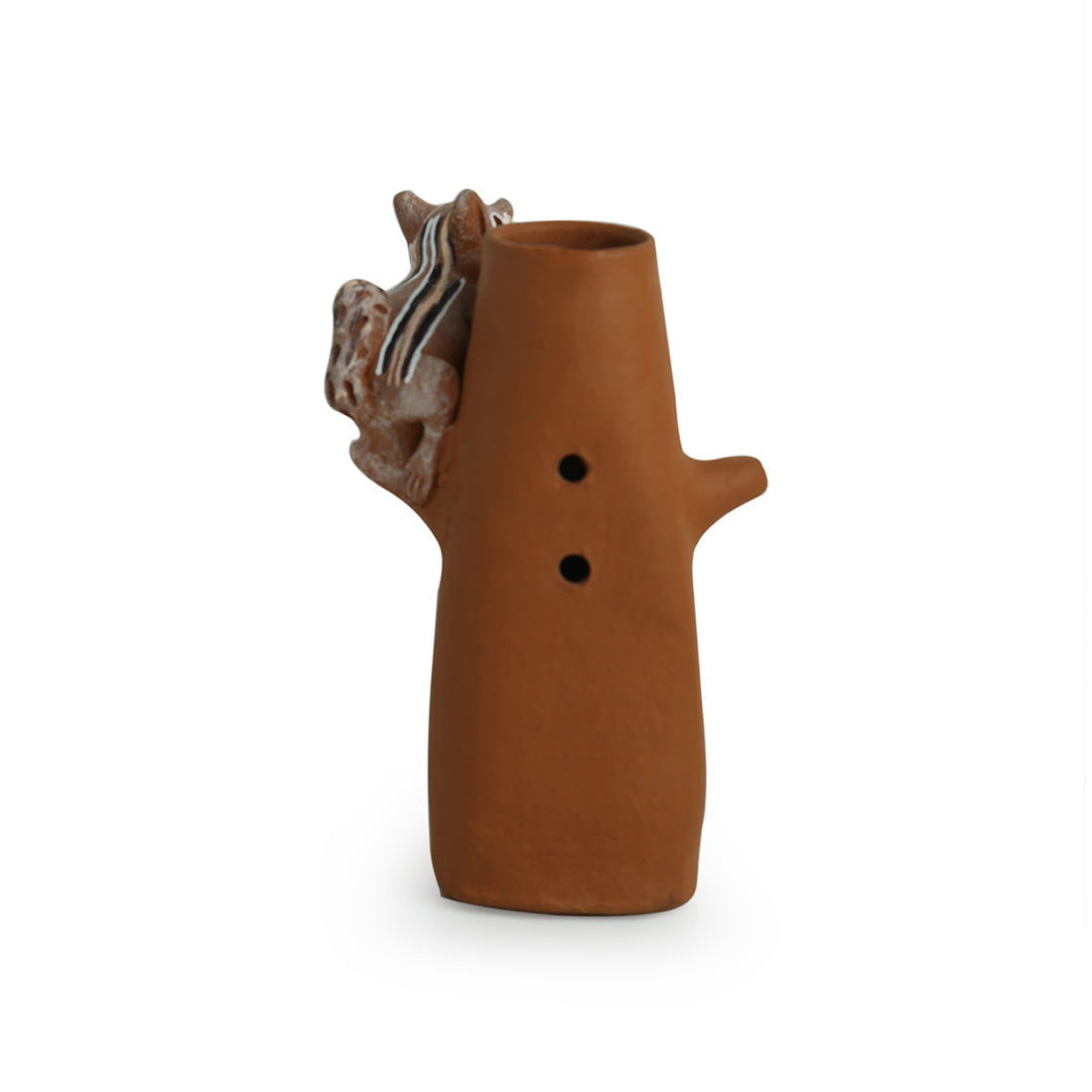 EXCLUSIVELANE 'Climbing Squirrels' Handpainted Garden Decorative Terracotta Table Cum Wall Showpiece - view 5