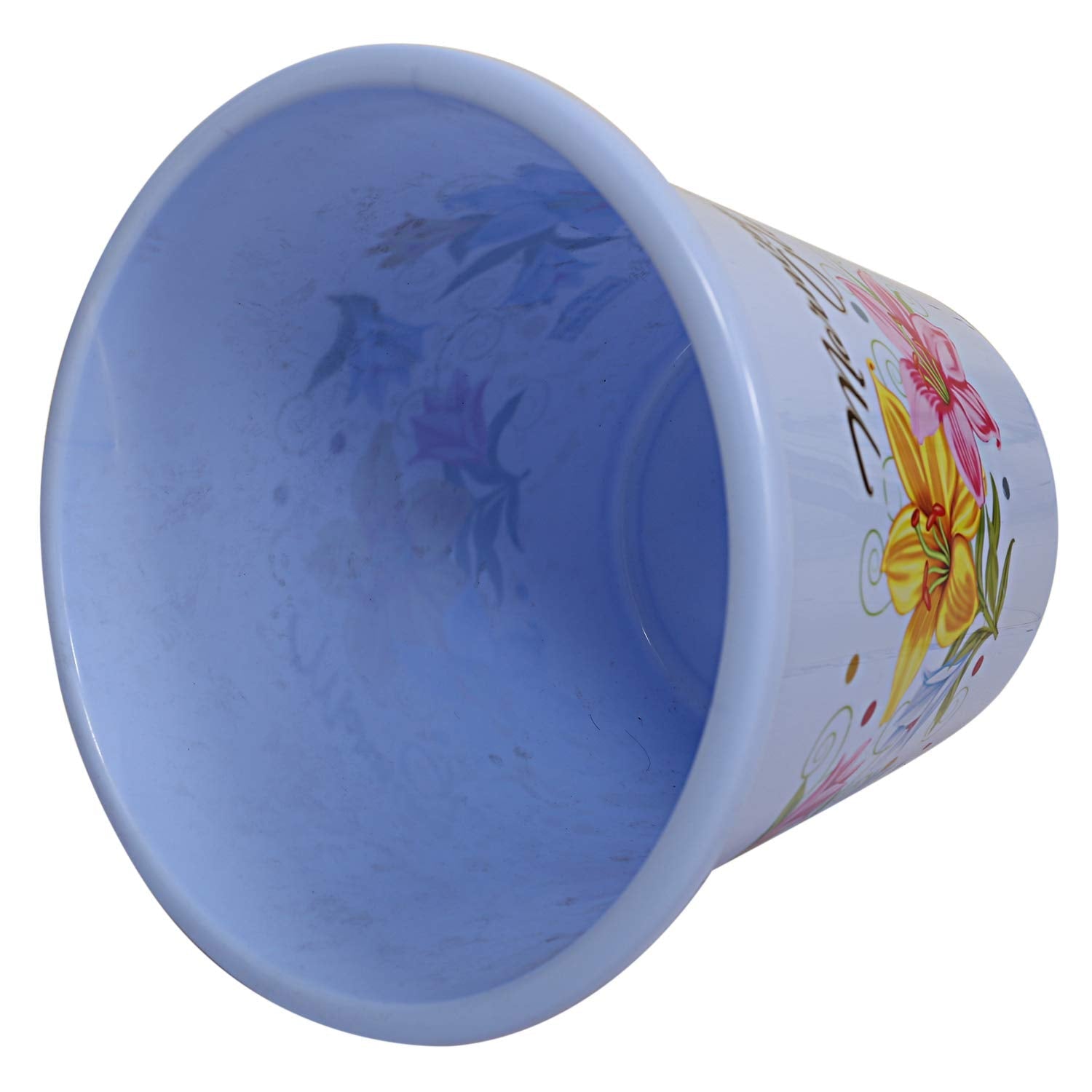 Kuber Industries Floral 4 Piece Plastic Dustbin Set, 10 litres, Blue (CTKTC1879) - view 4