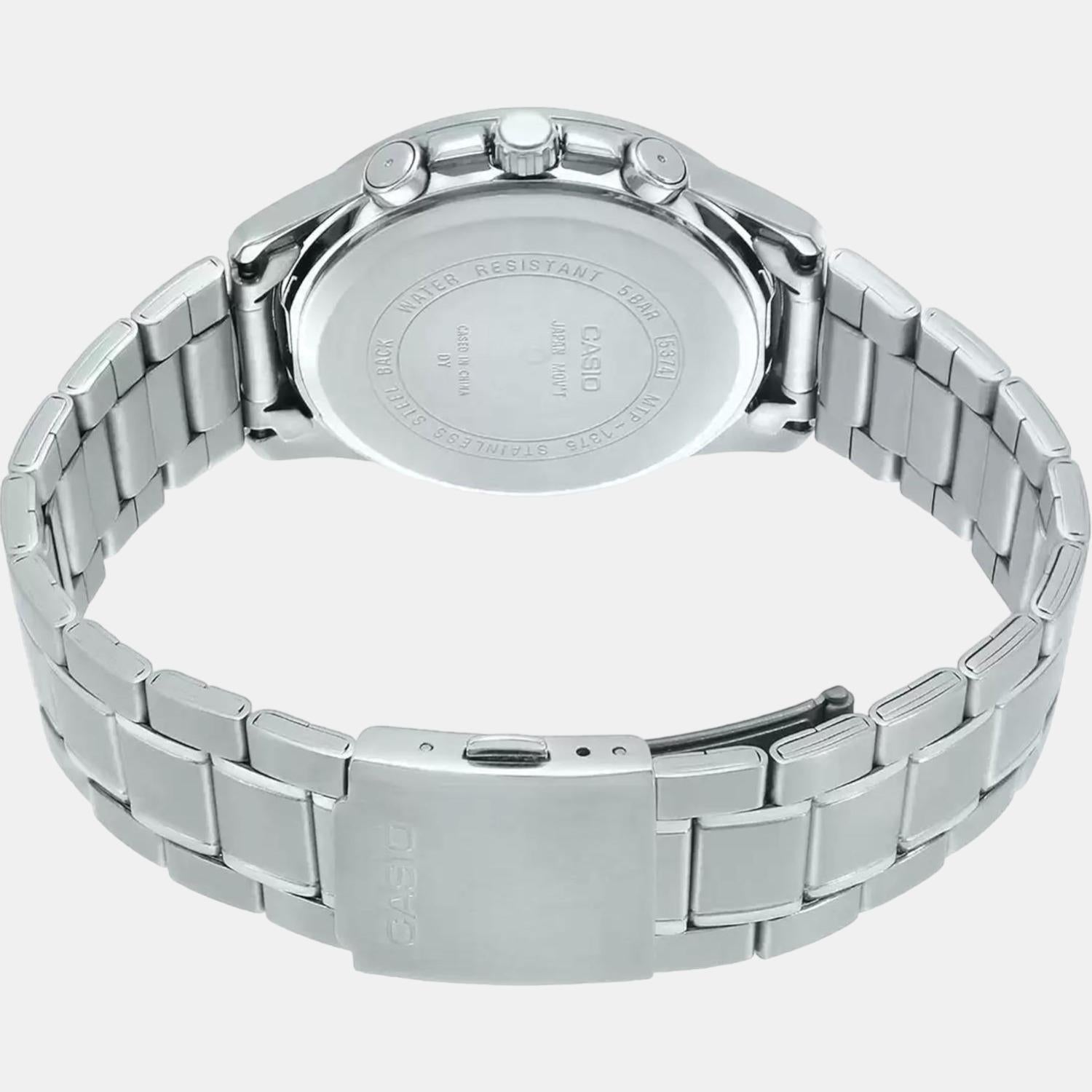 Casio Enticer Men Quartz White Dial Chronograph Stainless Steel Watch A1078 - view 5
