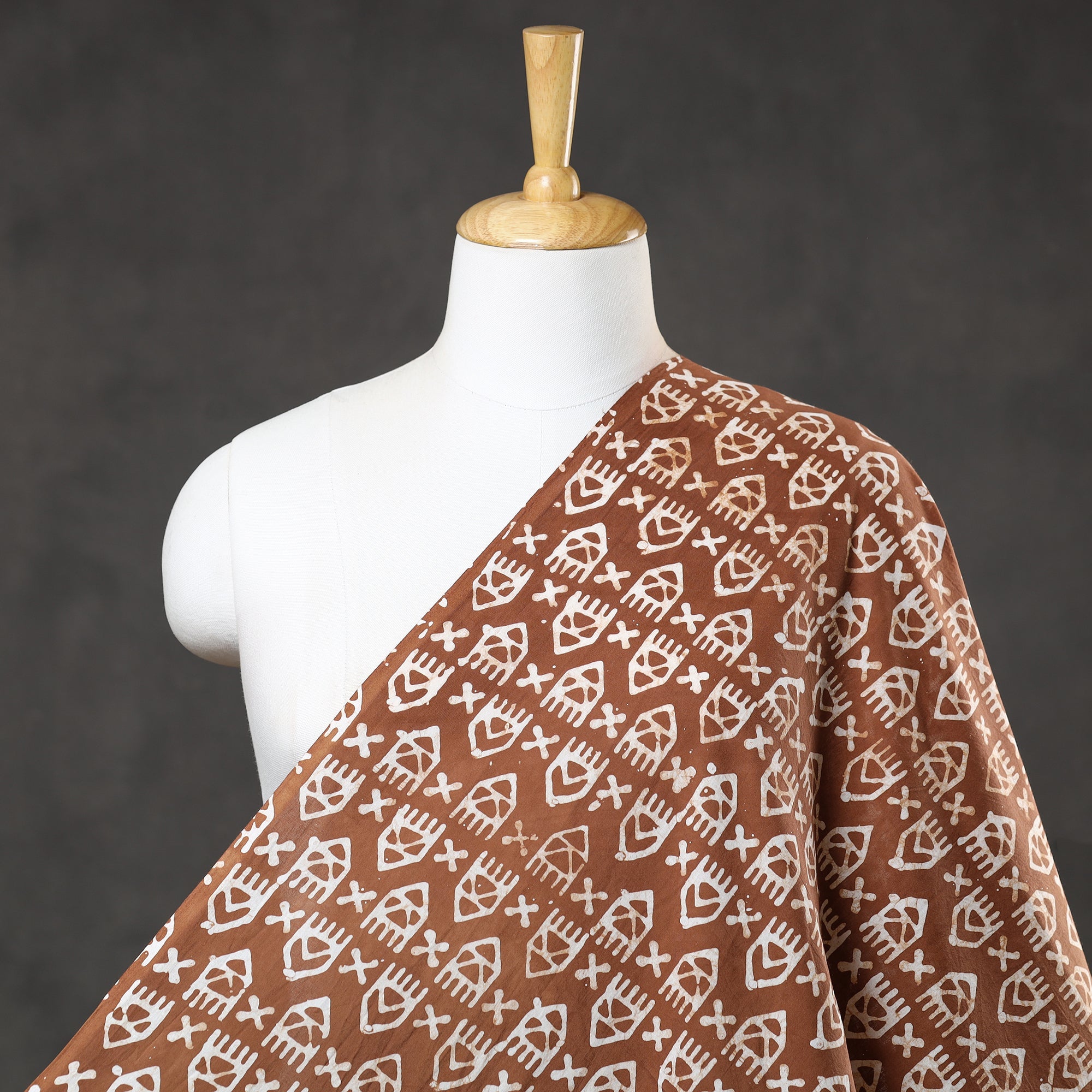 BATIK BY MD. SHARIFF Brown - Hand Printed Cotton Batik Fabric 36