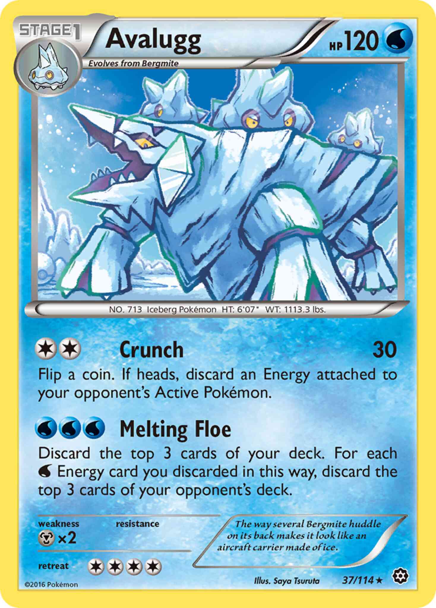 Rare xy11-37 non-holo – Pokémon Avalugg - 37/114 - Rare [xy11-37] [Non-Holo]