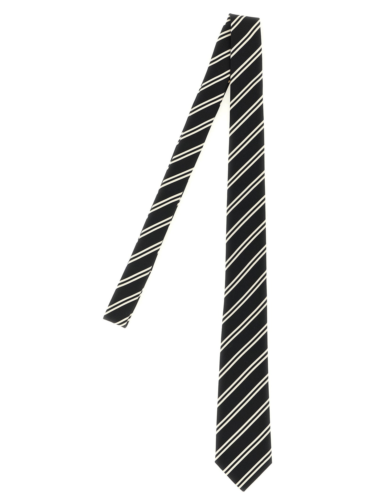 Saint Laurent Striped Tie – 69% silk, 31% cotton