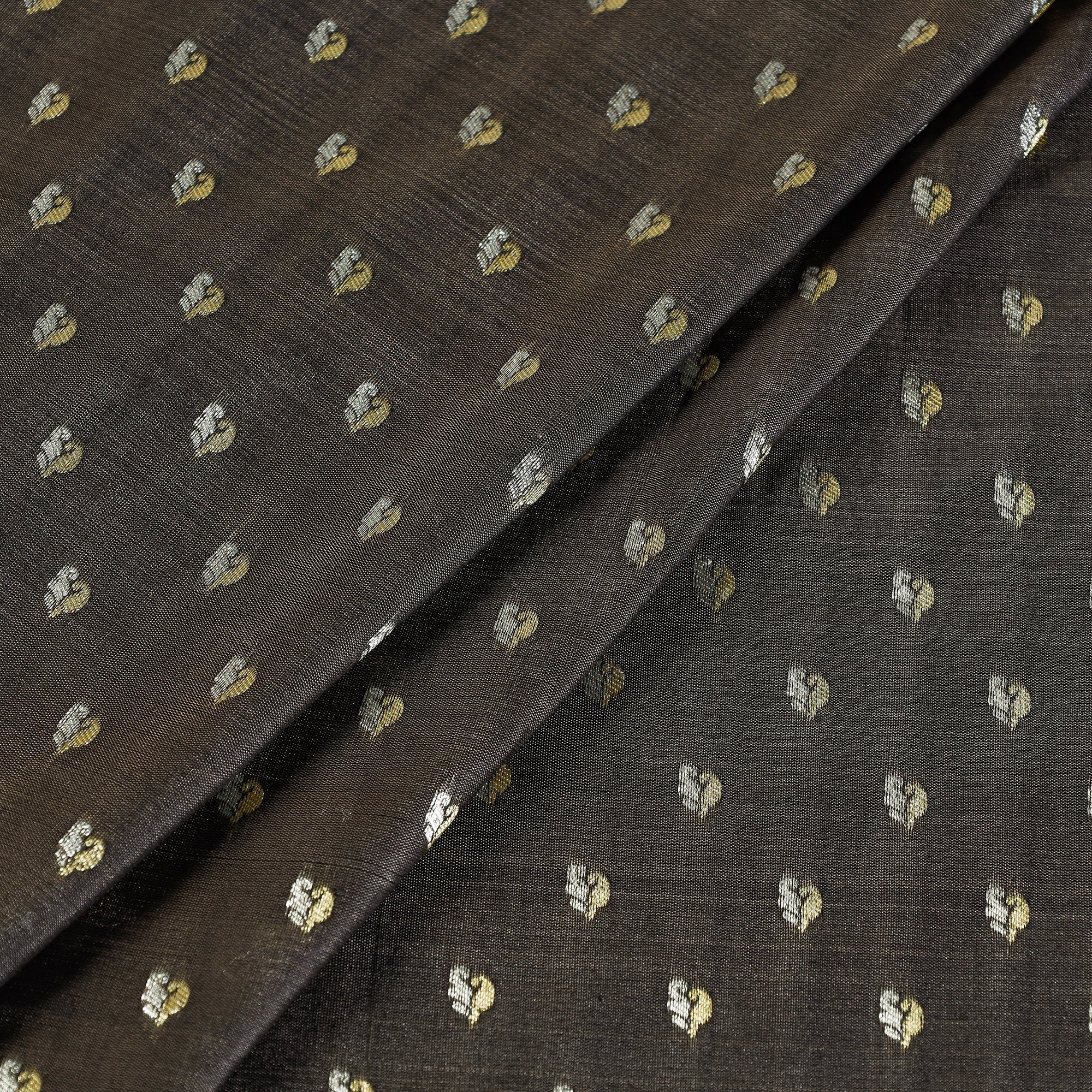 BANARASI BY MAQBUL HASAN Brown - Banarasi Meena Jacquard Brocade Viscose Silk Fabric - view 3