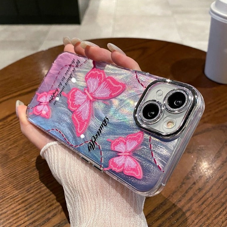 Peeperly Glossy Glitter Butterfly Shell Case – No Color