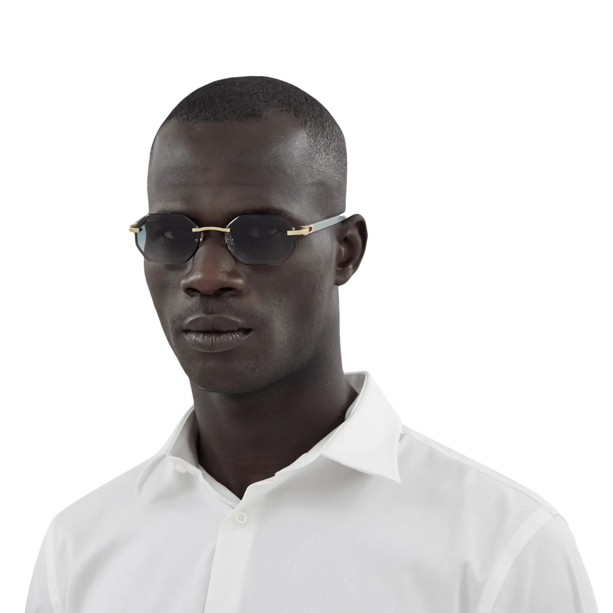 Cartier Eyewear CT0439S-004 Gold Green Rimless Sunglasses - view 4