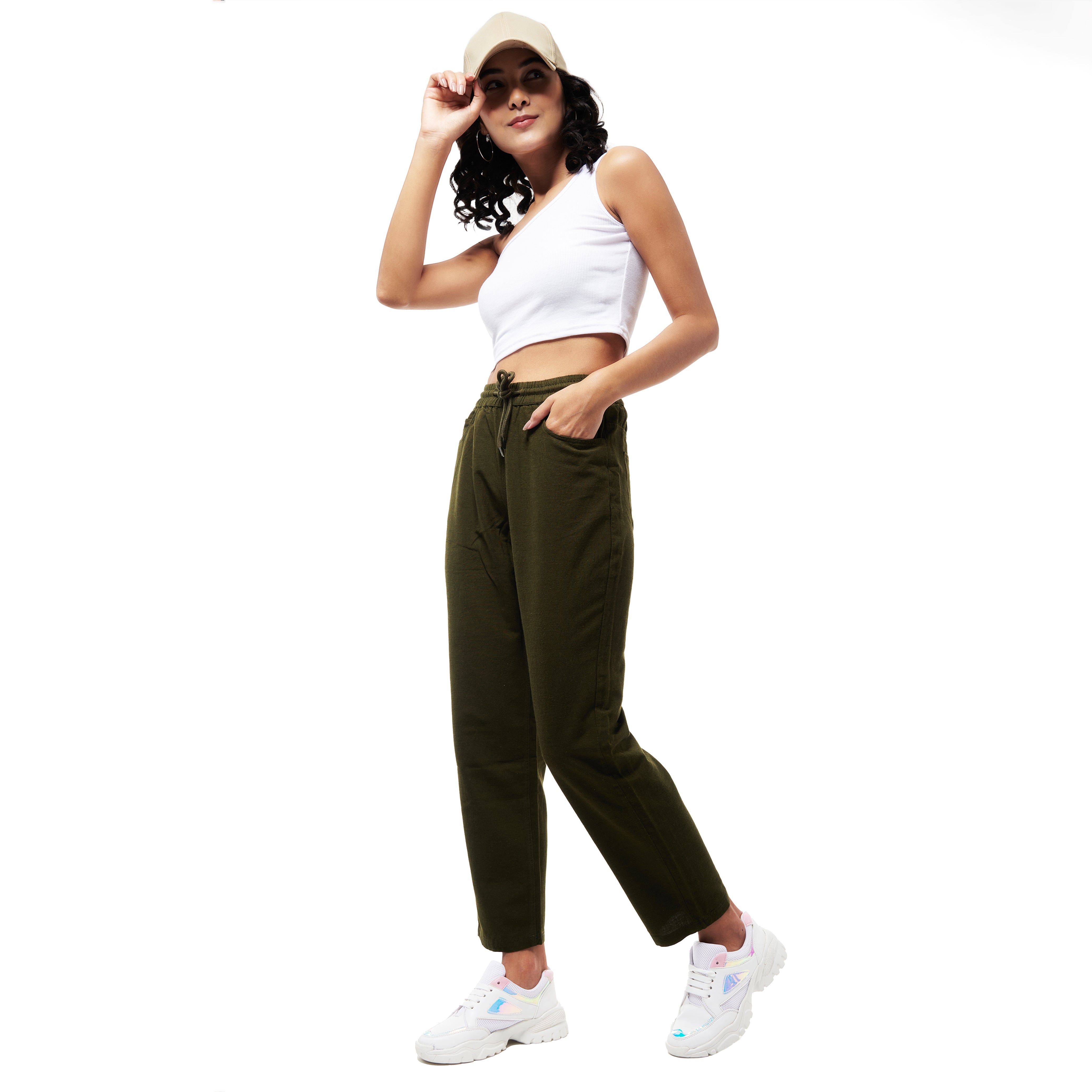 Normcore IZF Olive Linen Blend Women Pants - view 2