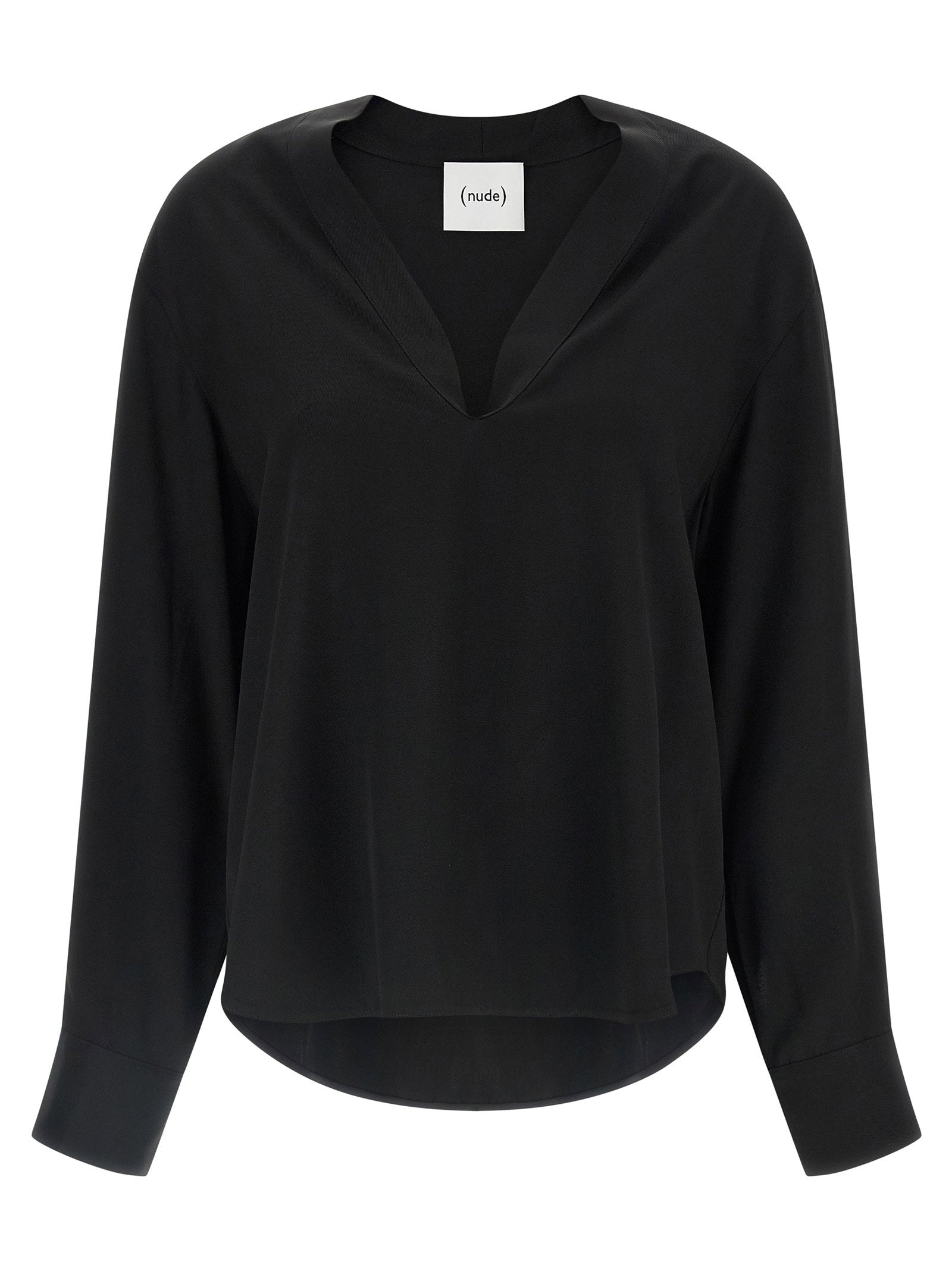 Nude V-neck Blouse – 100% viscose