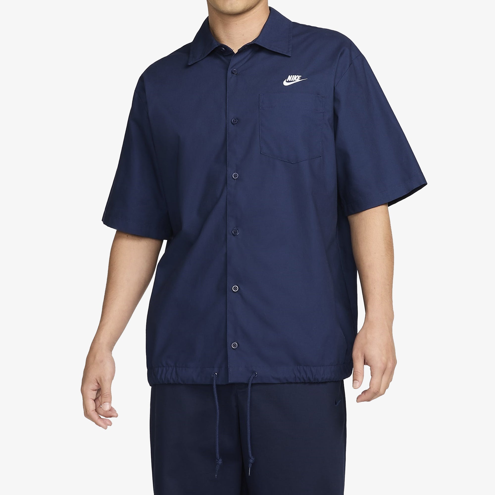 Nike | Club Short Sleeve Oxford Button-up Shirt { Midnight Navy/white