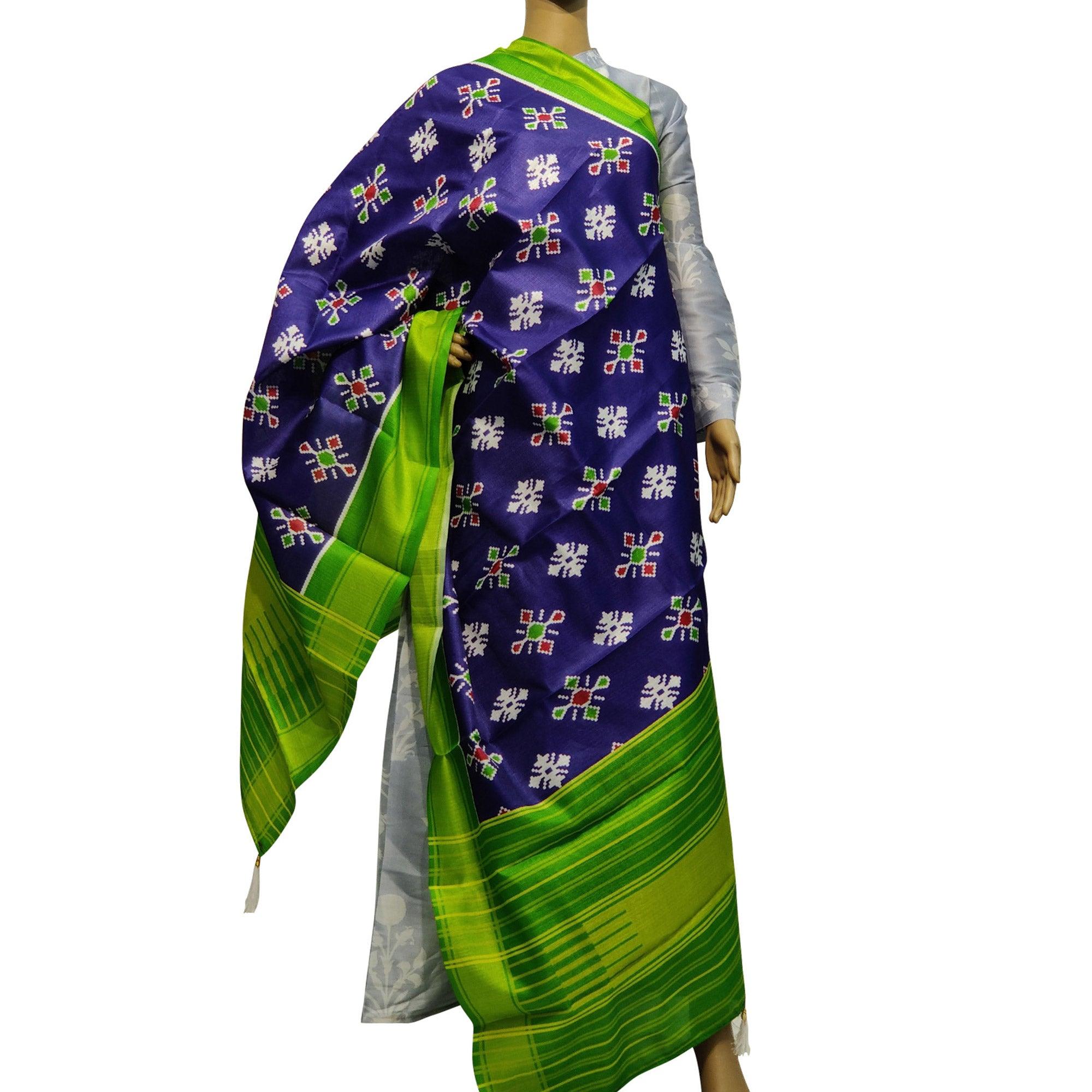 Peachmode Seller Engrossing Purple Colored Casual Wear Printed Cotton Silk Dupatta With Tassels