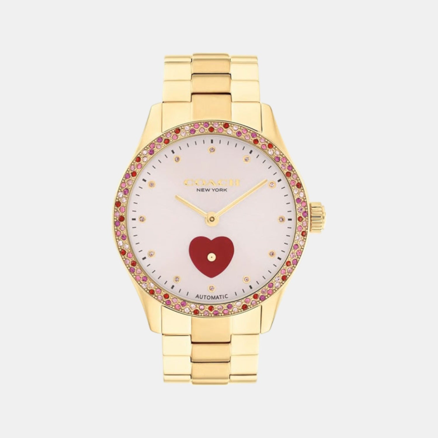 Coach Brooks Women Automatic Light Pink Dial Analog Stainless Steel Watch 14504487