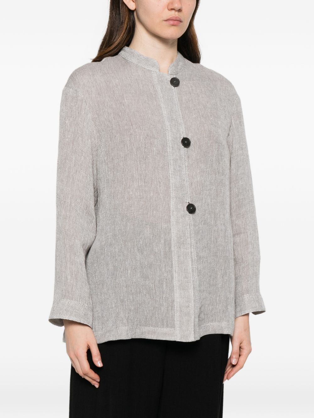 Emporio Armani Linen buttoned jacket – 7% Polyamide, 93% Linen - view 5
