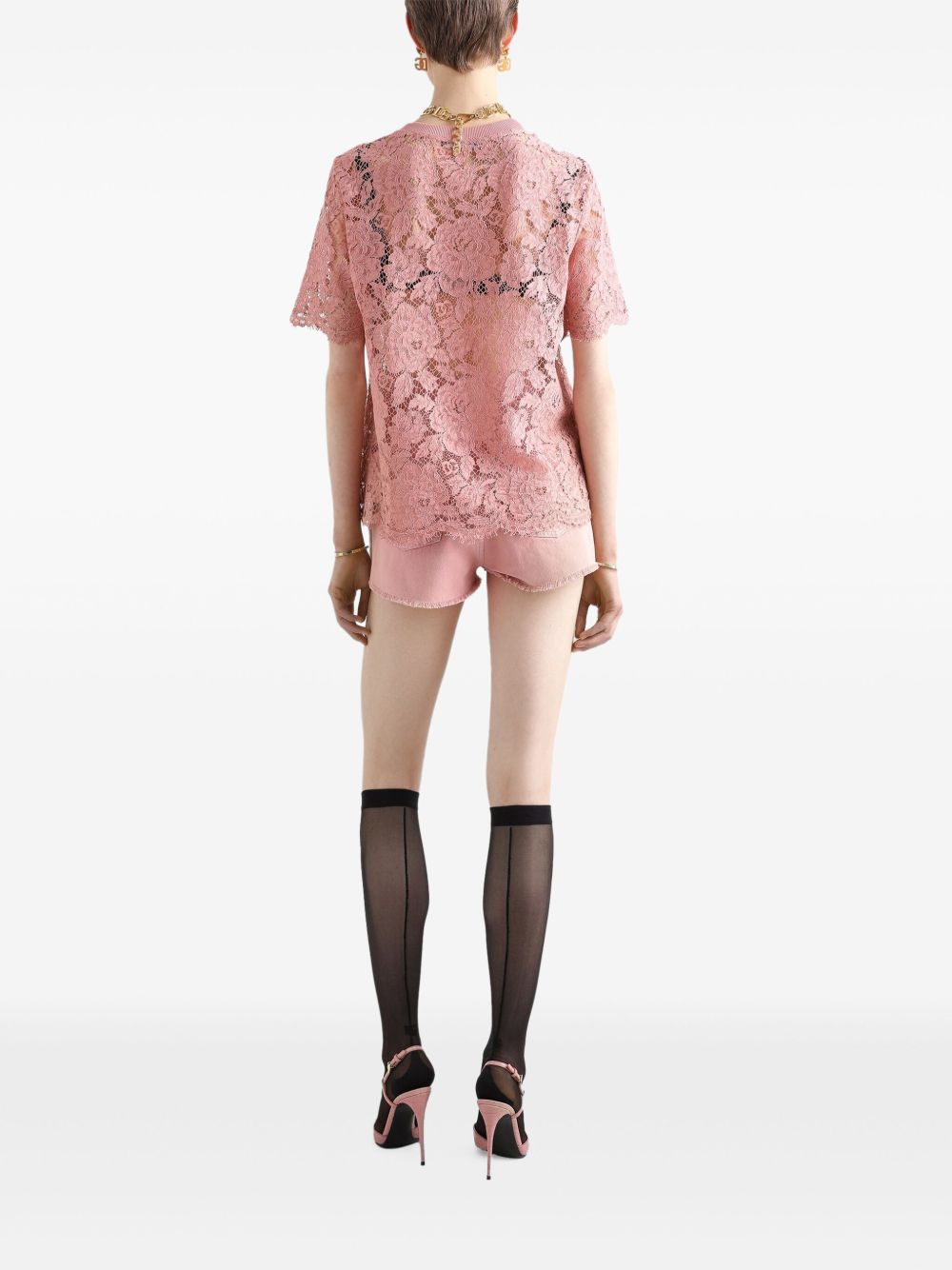 Dolce & Gabbana corded lace short sleeved T-shirt - view 2