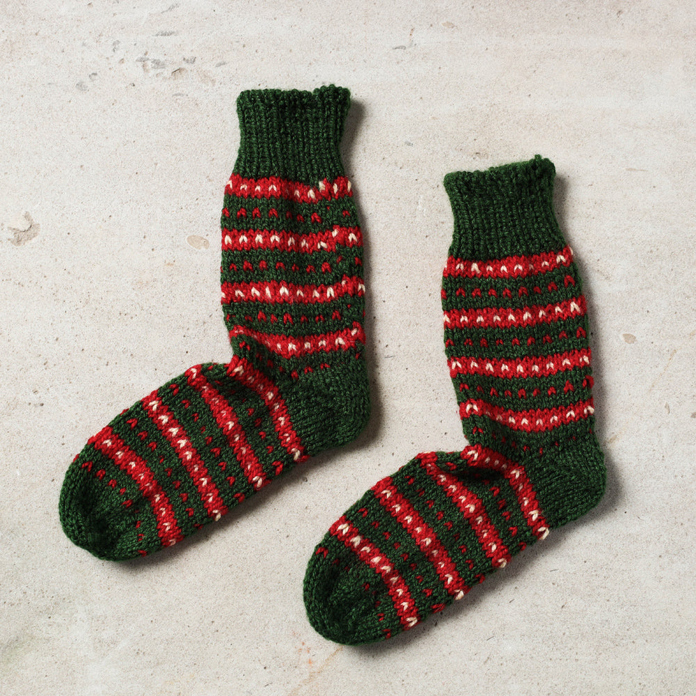 KILMORA Green - Kumaun Hand Knitted Woolen Socks - Kids