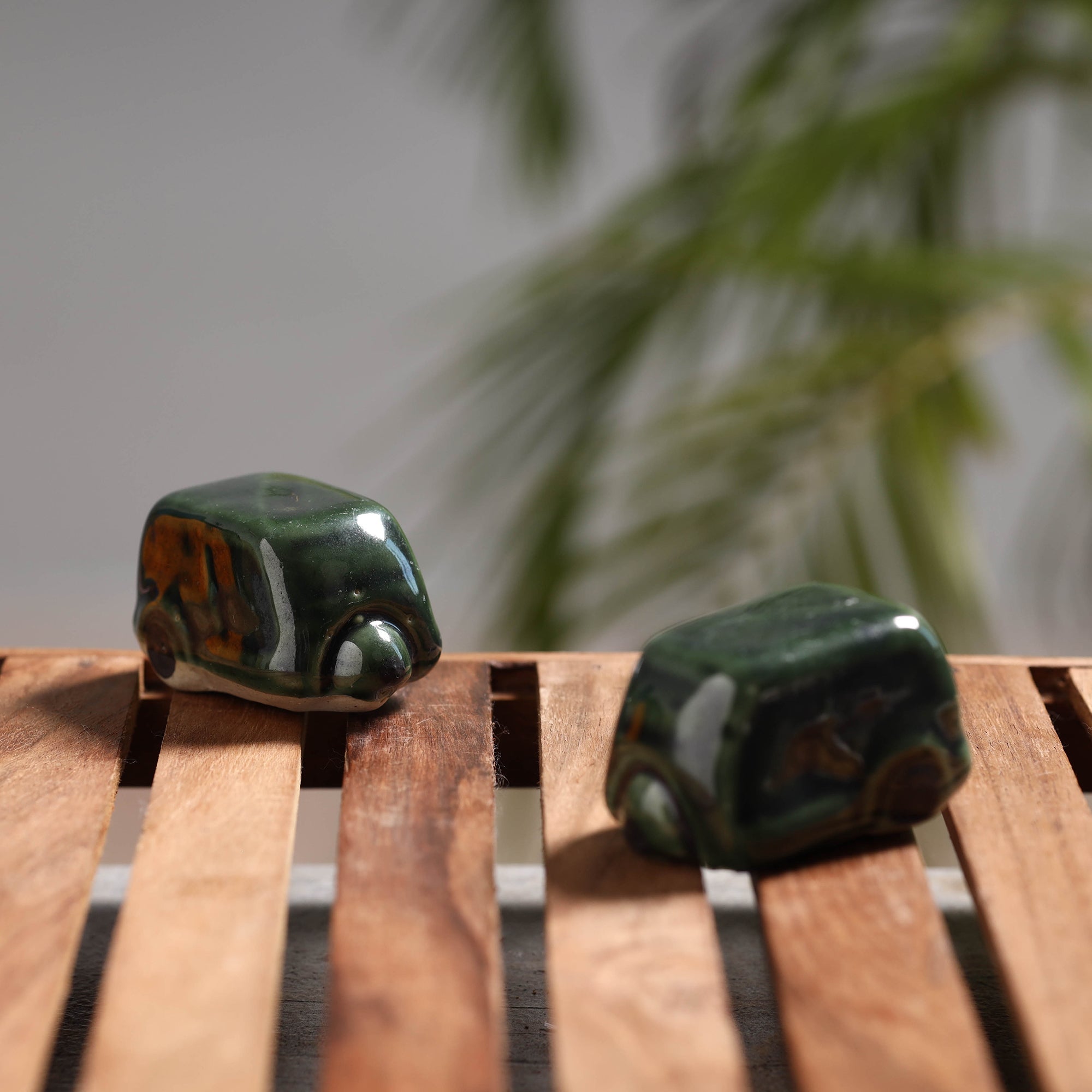 ITOKRI CRAFTS INITIATIVE Auto Rickshaw - Handcrafted Ceramic Toys (Set of 2) - view 2