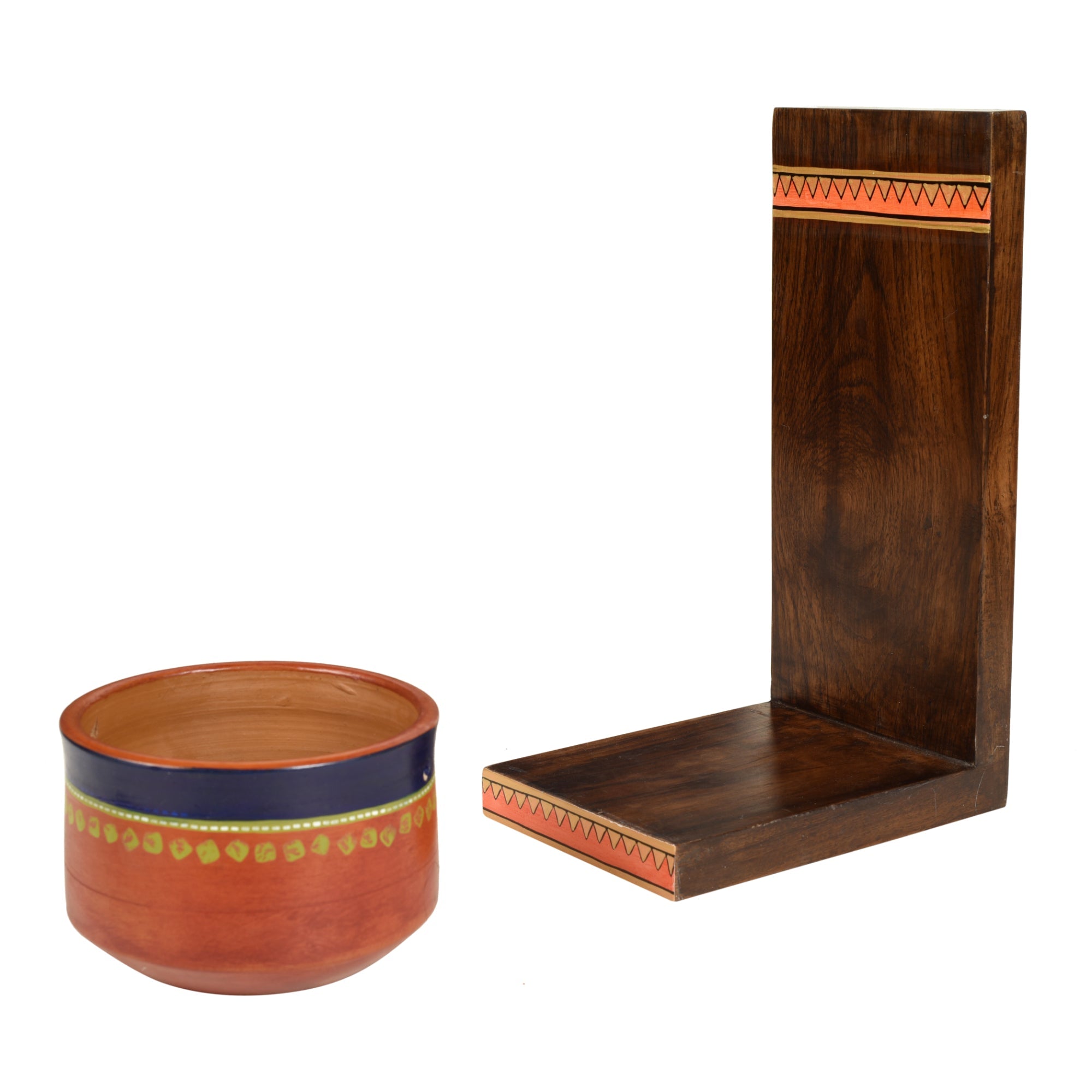 ART CREATIONS BY SUMAN SONTHALIA Asmi Earthen Planter with Wall Decor Shelf (5x7x11) - view 4