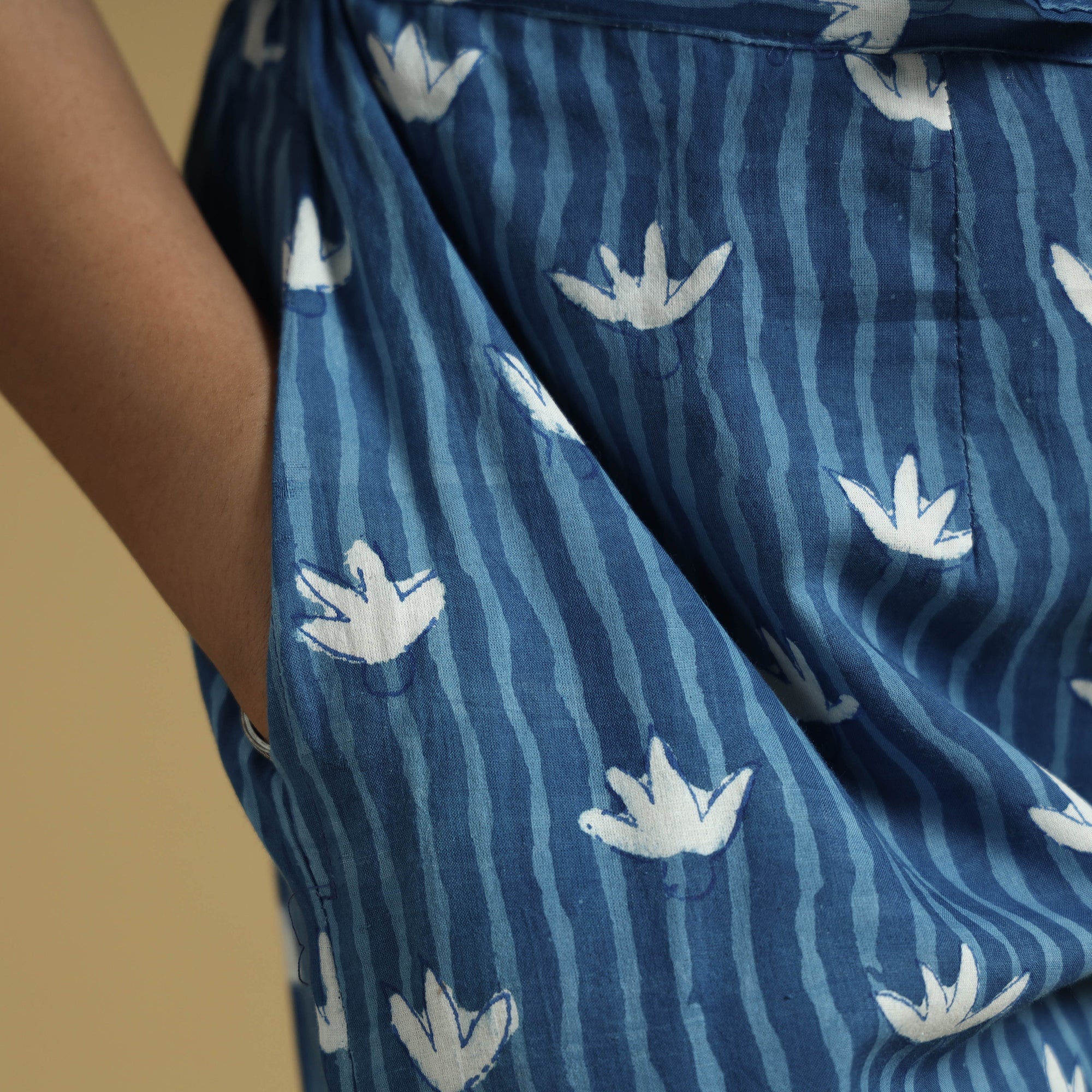 ITOKRI CASUALS Blue - Dabu Block Printing Cotton Pant - view 5