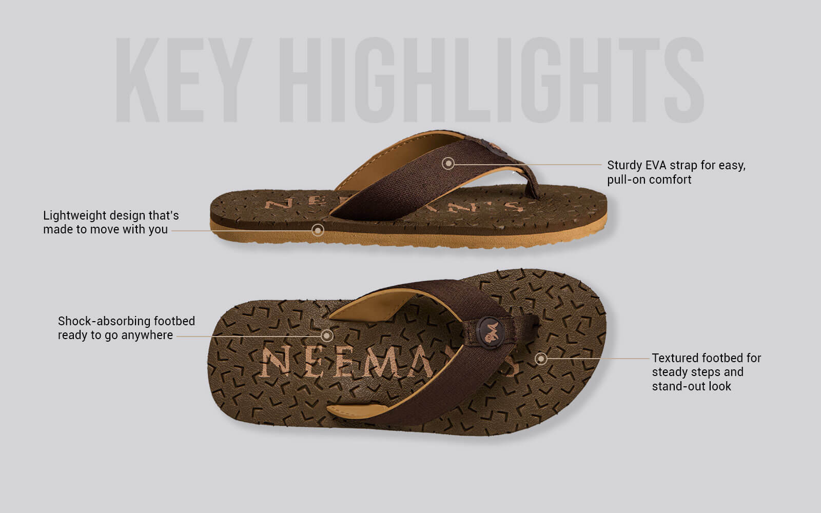 Neeman's Float Ease Flips : Tan - view 4