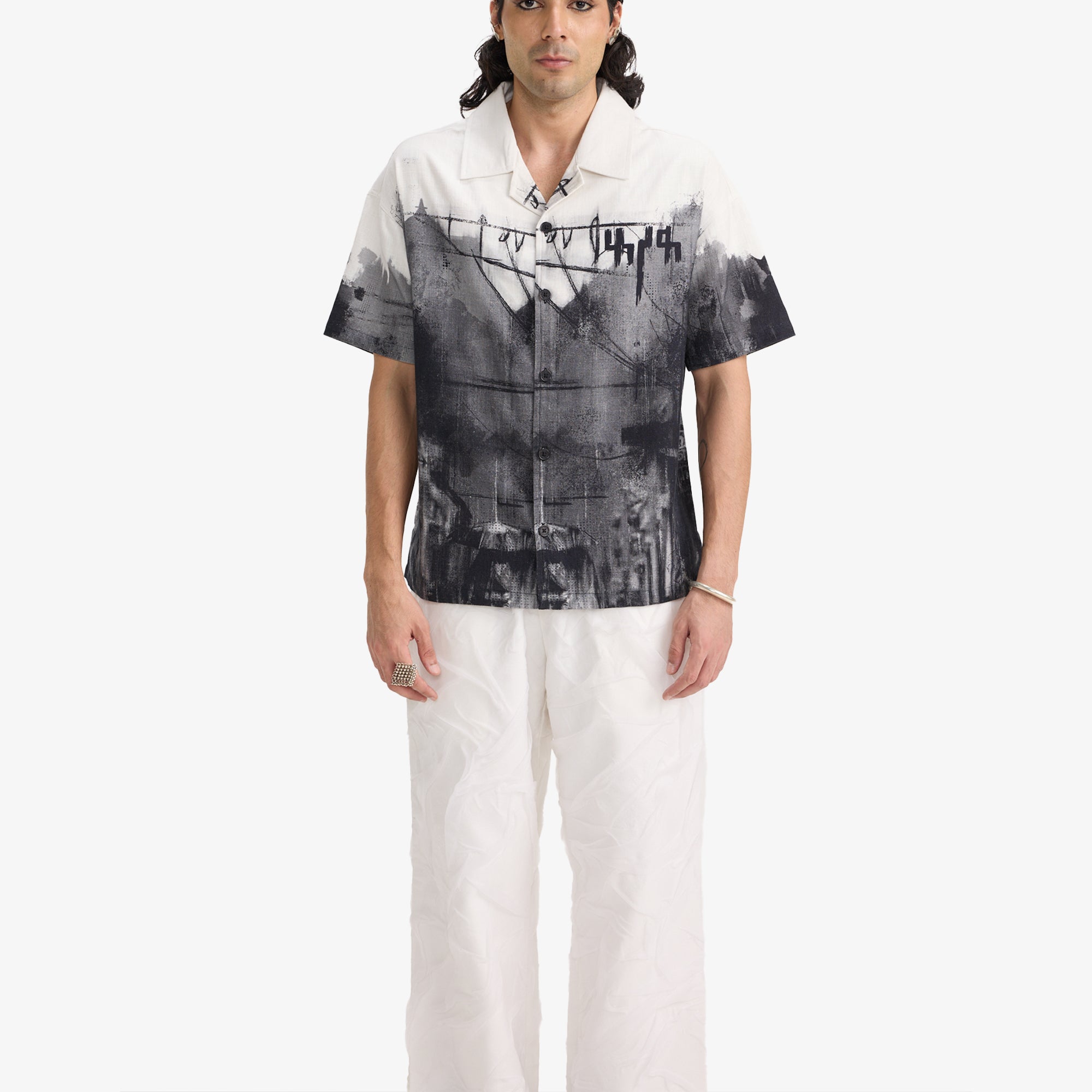 F A R A K | Rain Shirt { Black/white