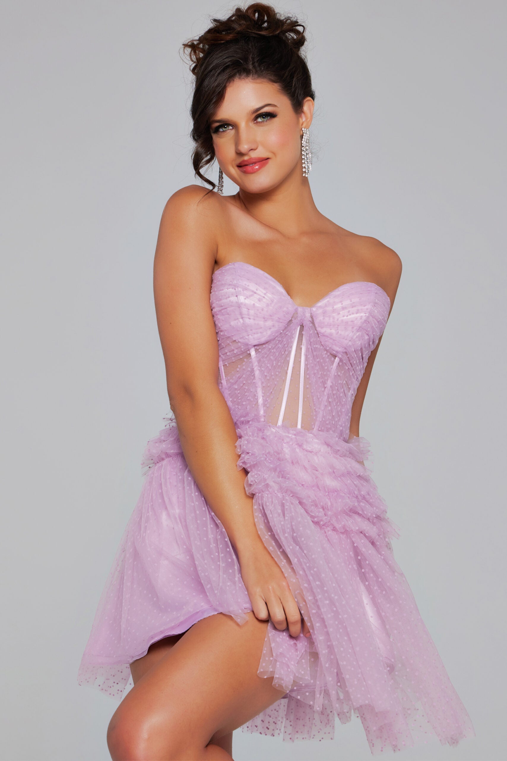 Tulle Short Strapless A-line Dress by Jovani 40467 - view 4