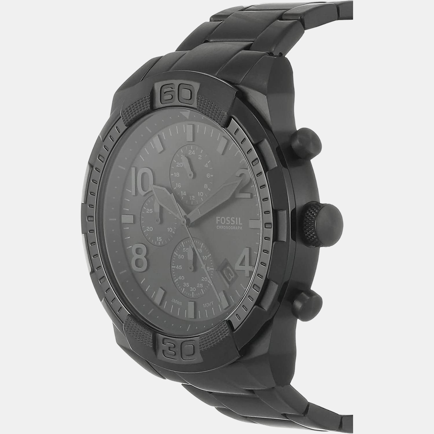 Fossil Bronson Men Quartz Black Dial Chronograph Stainless Steel Watch FS5712 - view 2