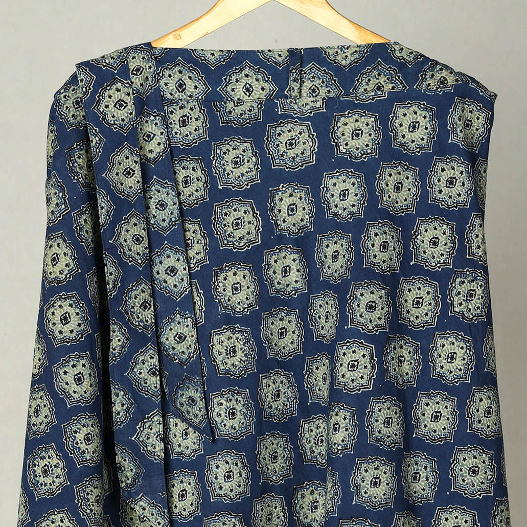 NOORI BAZAR Blue - Block Print Cotton Wrap Around Ajrakh Skirt 14 - view 2