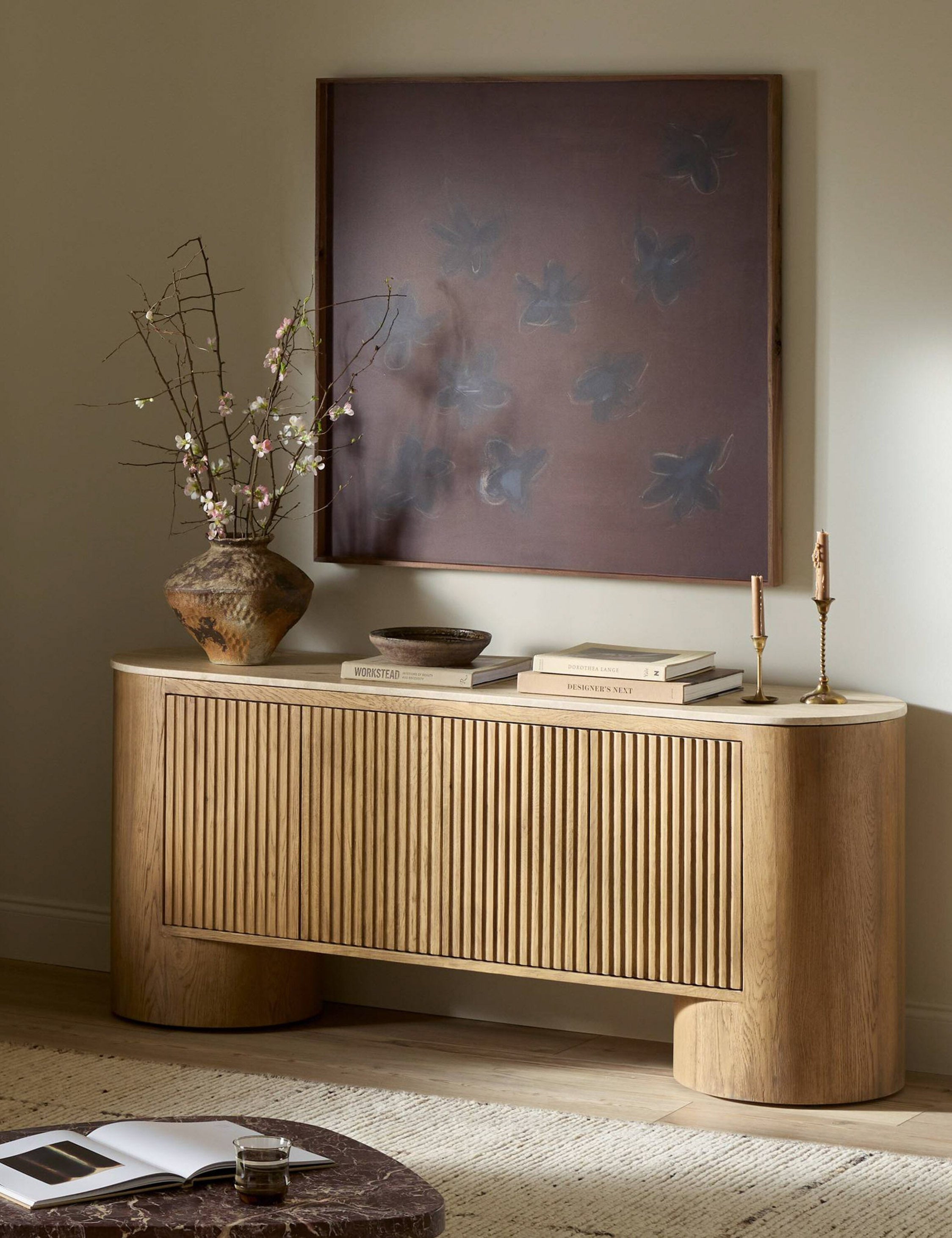 Lulu and Georgia Cagney Media Console – Natural Travertine - view 2