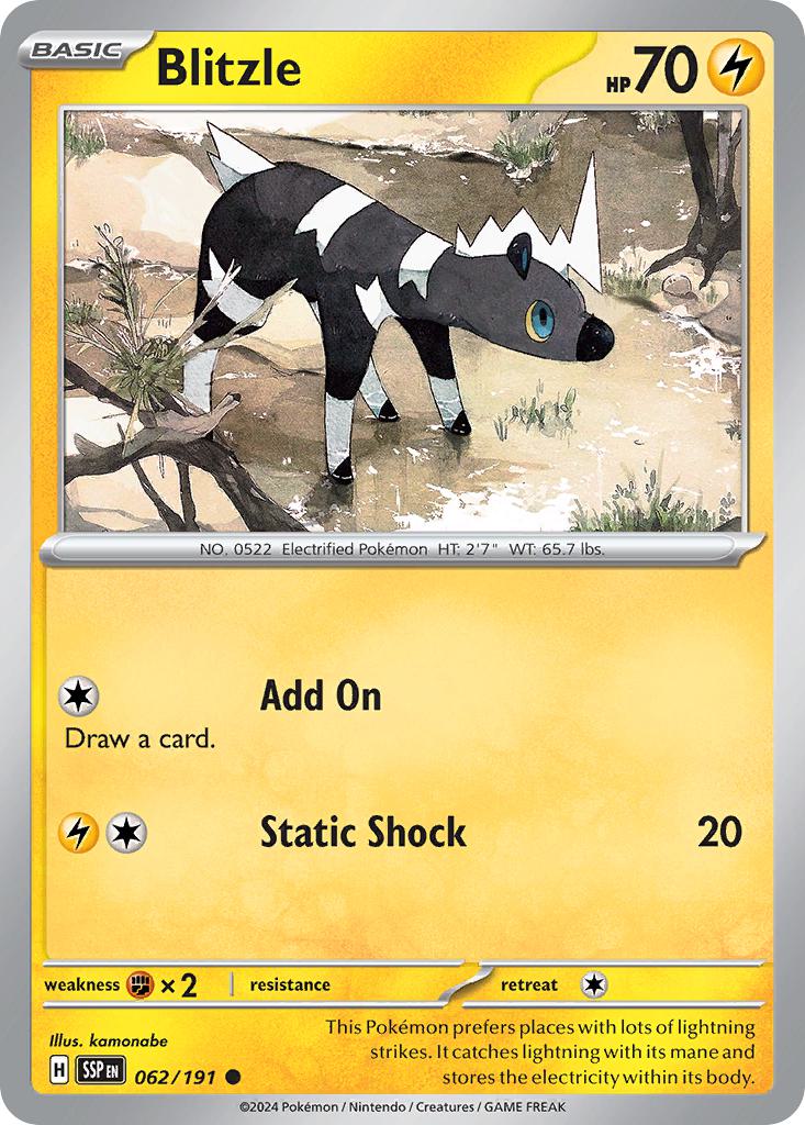 Common sv08-062 non-holo – Pokémon Blitzle - 062/191 - Common [sv08-062] [Non-Holo]