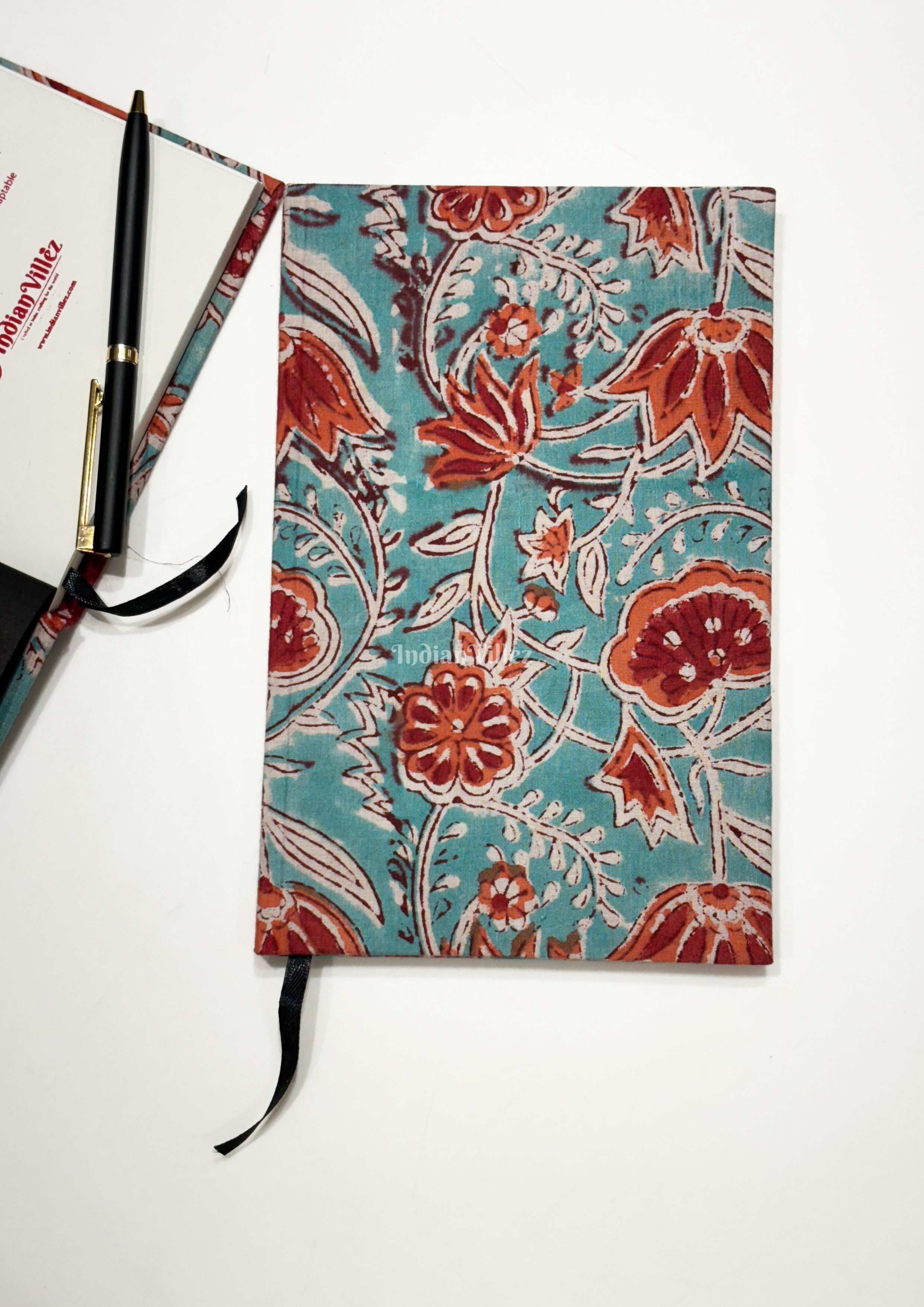 IndianVillèz Hand Block-Print Handmade Woven Cotton Fabric Cover Diary