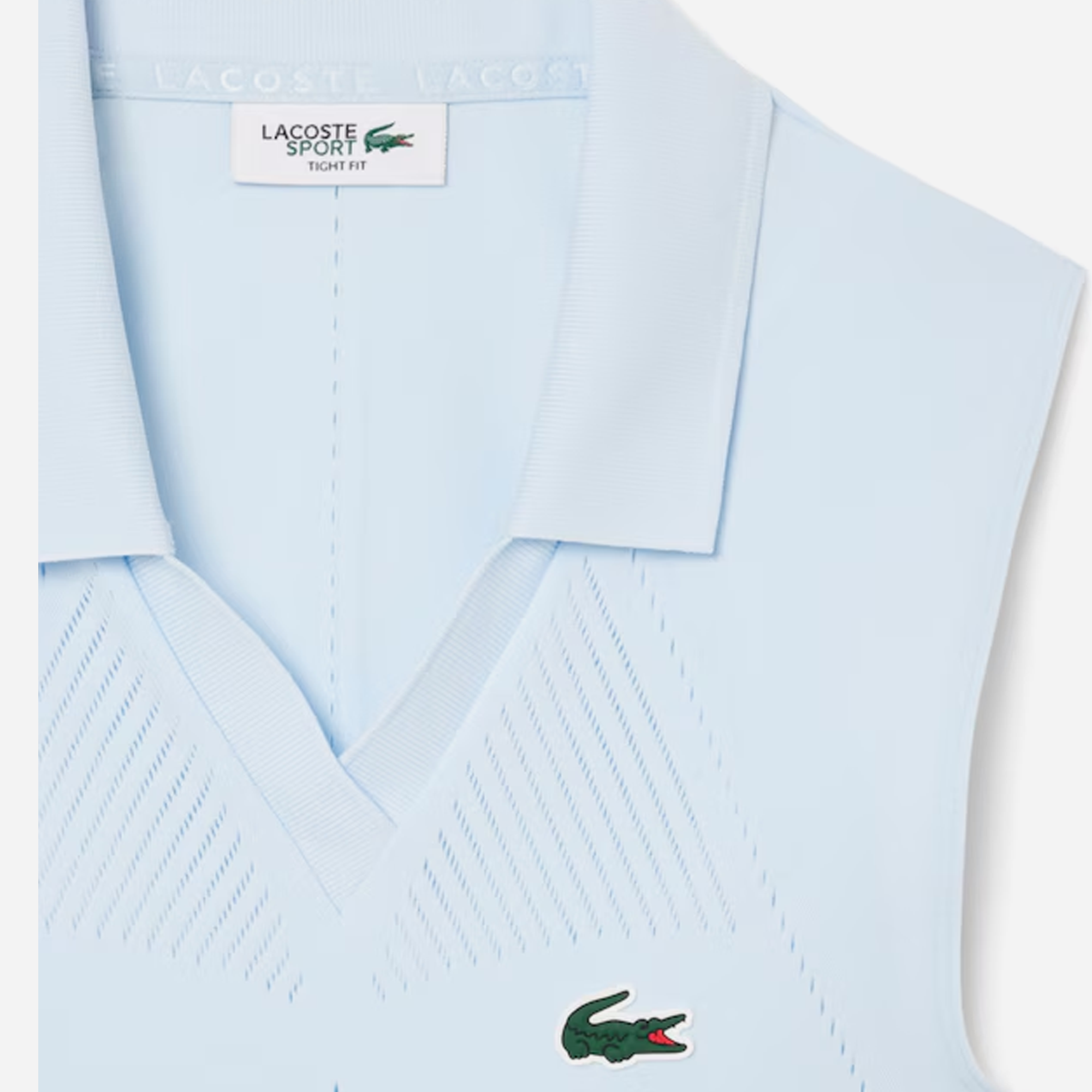 Lacoste Women's Sleeveless Stretch Knit Tennis Polo Light Blue - view 2