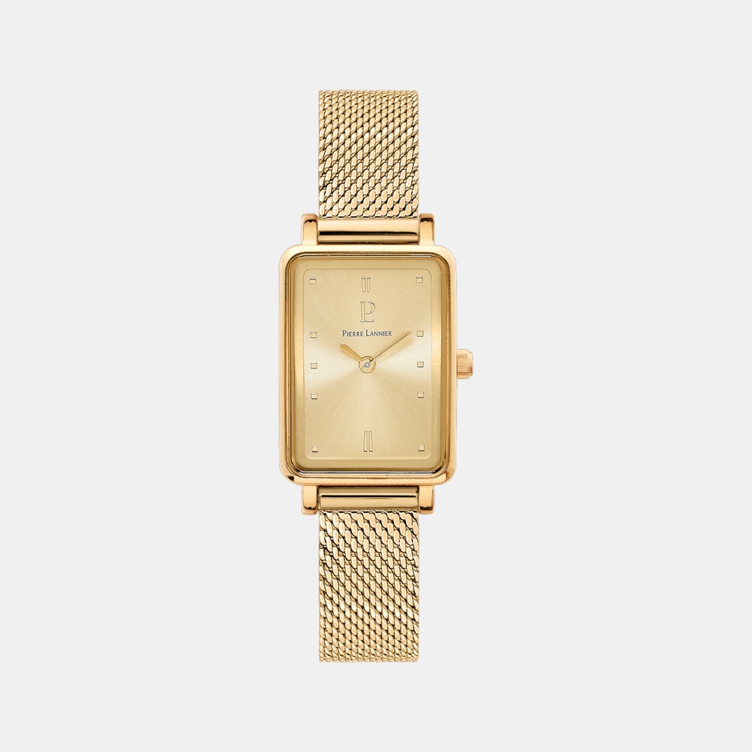Pierre Lannier Ariane Women Quartz Gold Dial Analog Mesh Watch 057H542