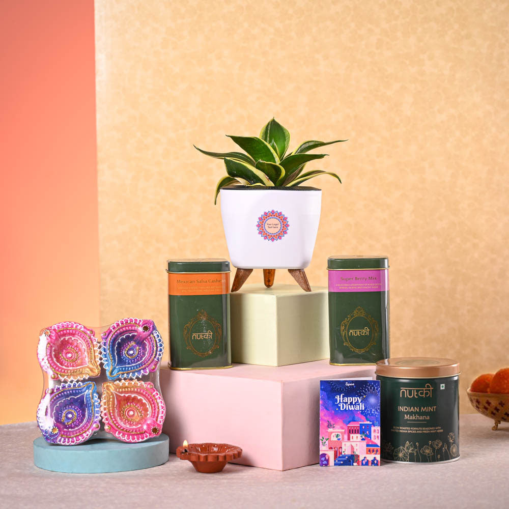 Ugaoo Snake Plant Golden Hahnii & Nutki Diwali Gft Hamper