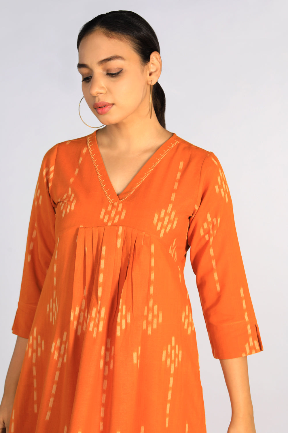 Kalanjali Ethnics Hand embroidered cotton Pochampally Ikat dress - view 2