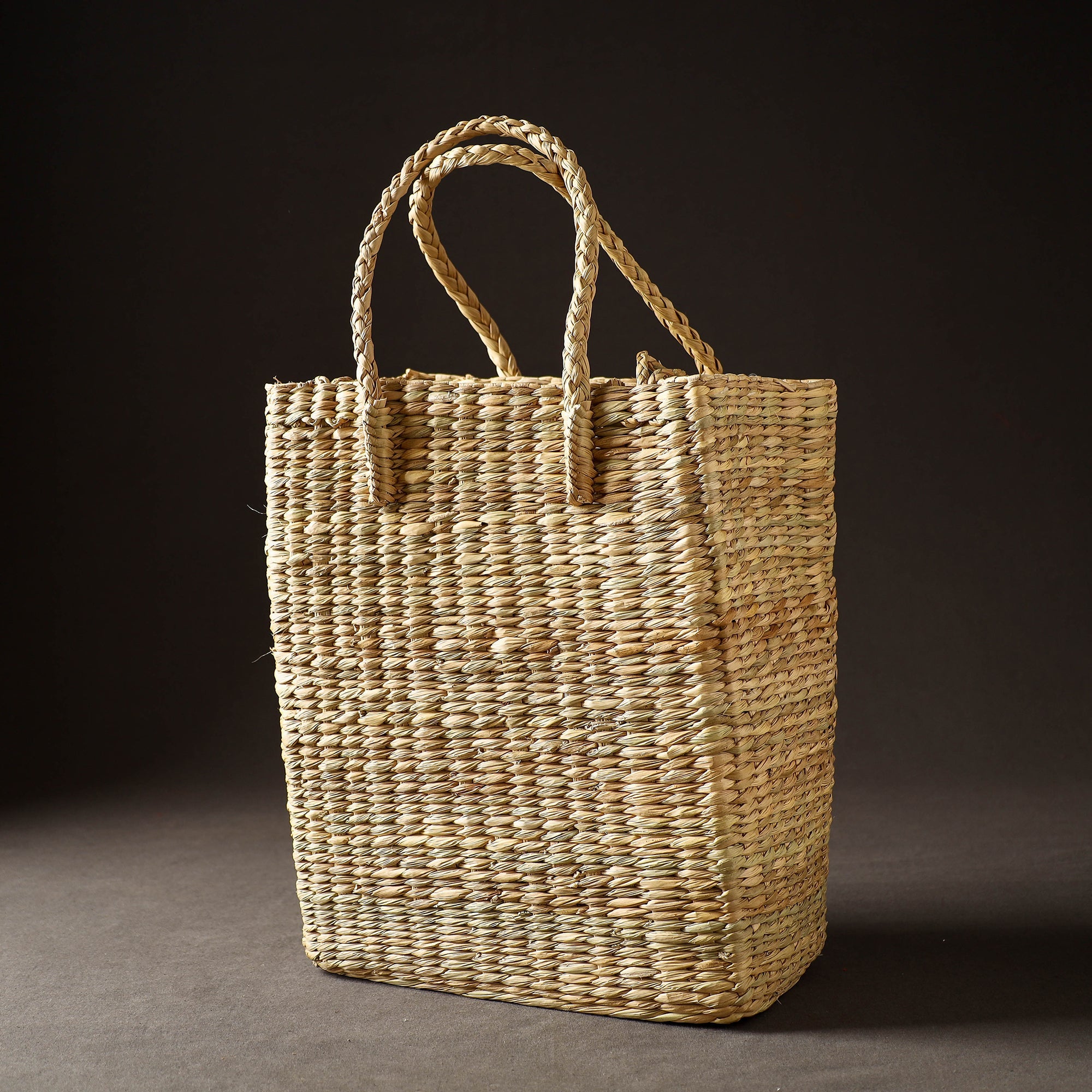 ITOKRI CRAFTS INITIATIVE Beige - Handcrafted Natural Water Reed Embroidered Shopping Bag - view 4