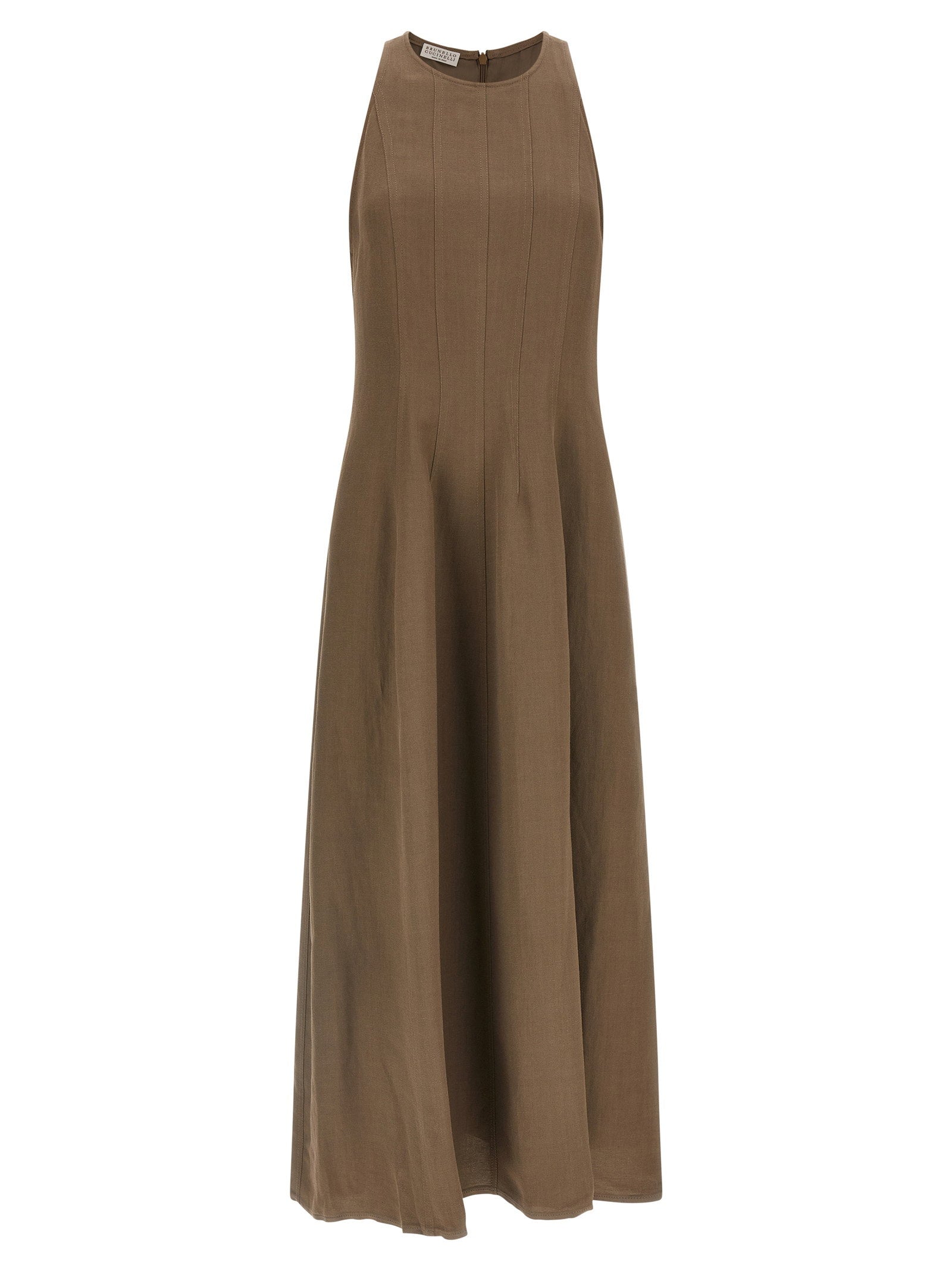 Brunello Cucinelli A-line Dress – 72% viscose, 28% linen