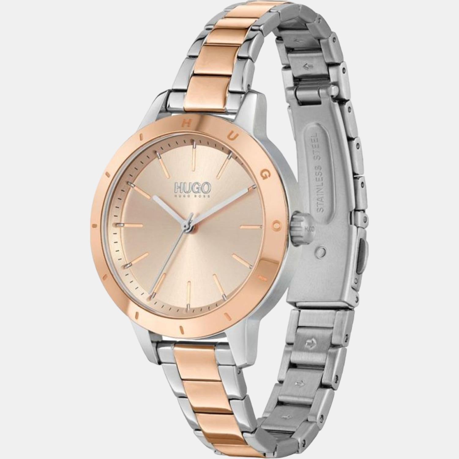 Boss Friend Women Quartz Rose Gold Dial Analog Stainless Steel Watch 1540106 - view 2