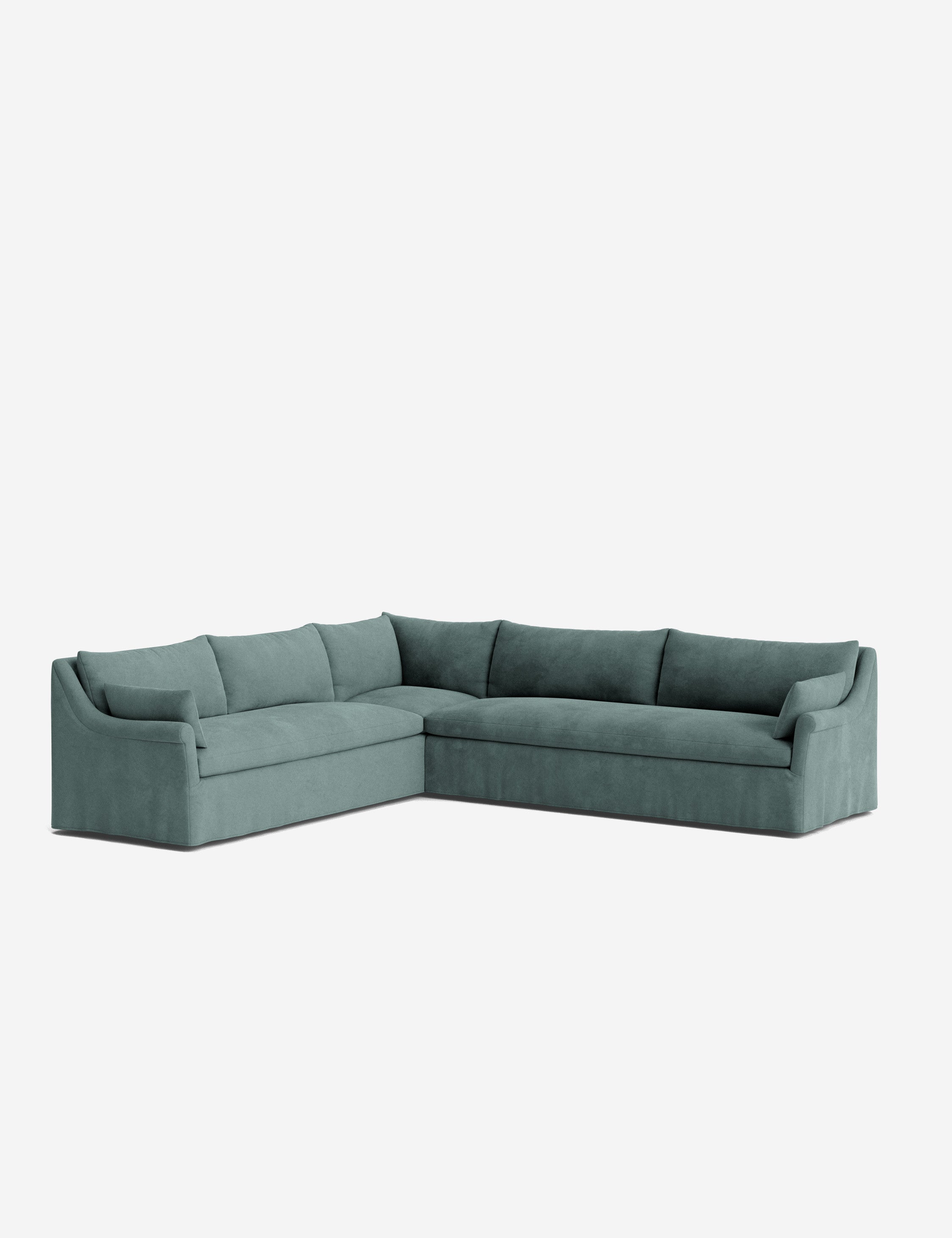 Lulu and Georgia Portola Rolled Arm Slipcover Corner Sectional Sofa - view 114