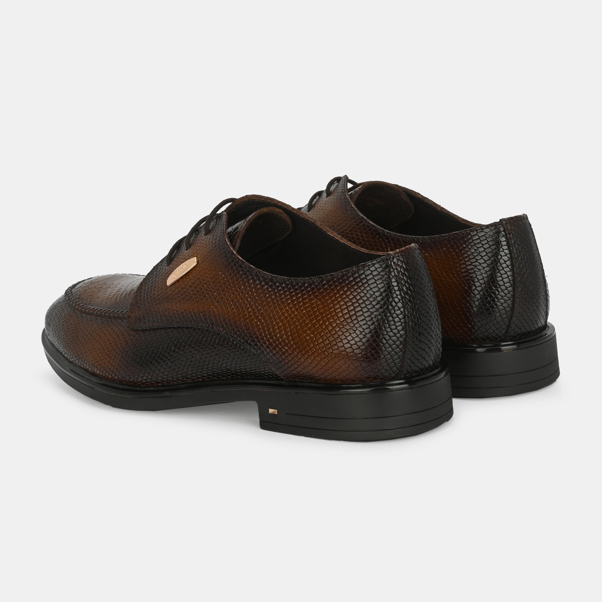 Tan Textured Lace-Up Shoes by Lafattio - view 8