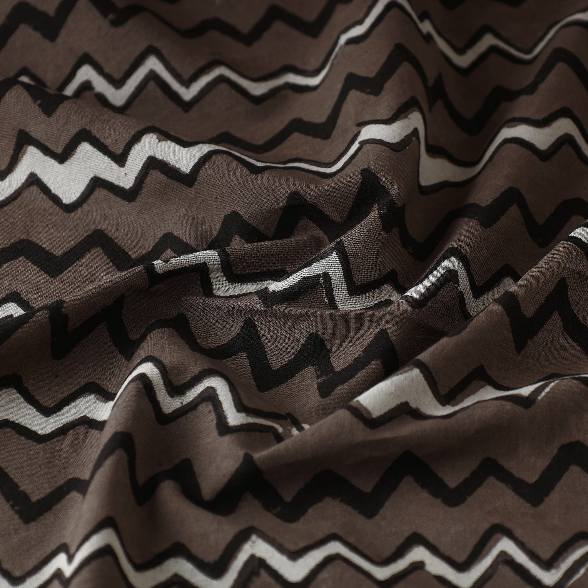 HAVELI CHRONICLES Brown - Pipad Block Printed Cotton Fabric - view 2