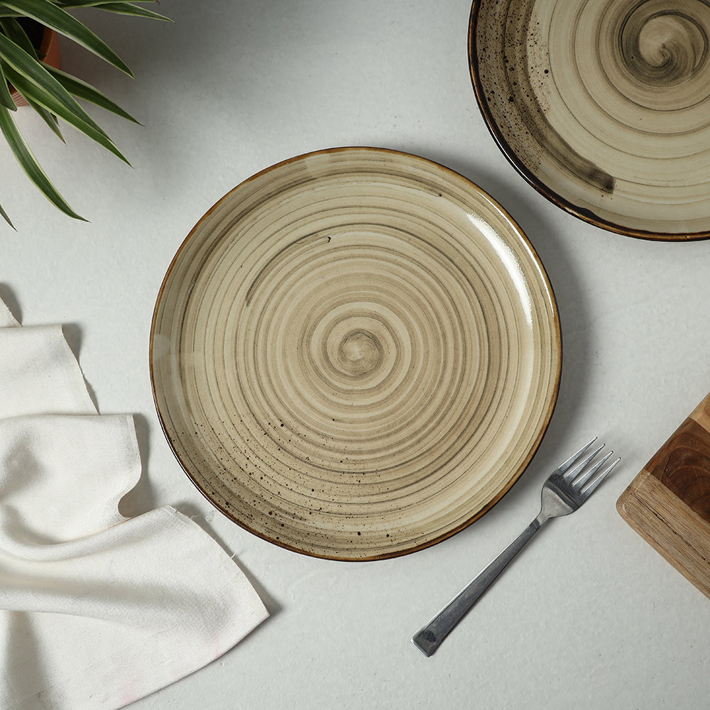 HAVELI CHRONICLES Beige - Hand Glazed Ceramic Plates (Set of 2) - view 3