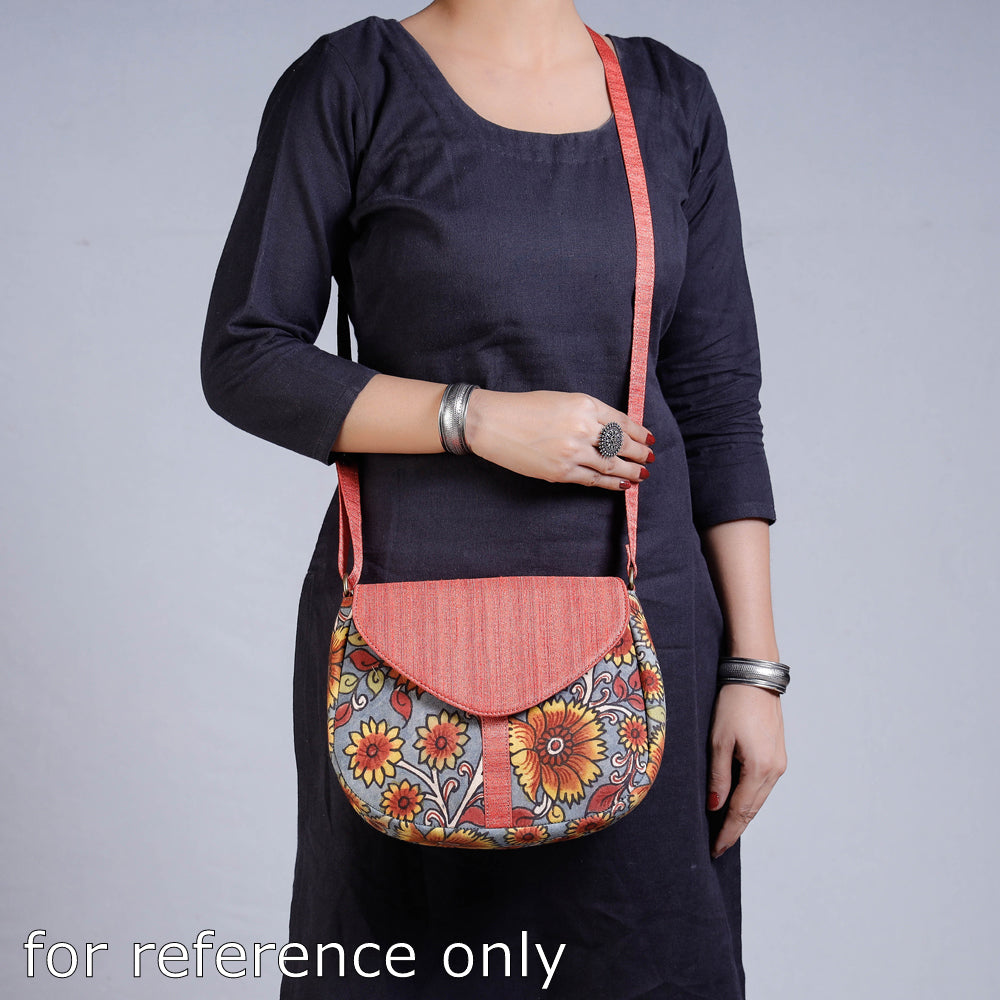 DWARAKA PLUS Black - Sling Bag - Handpainted Kalamkari Natural Dyed Ghicha Silk - view 3