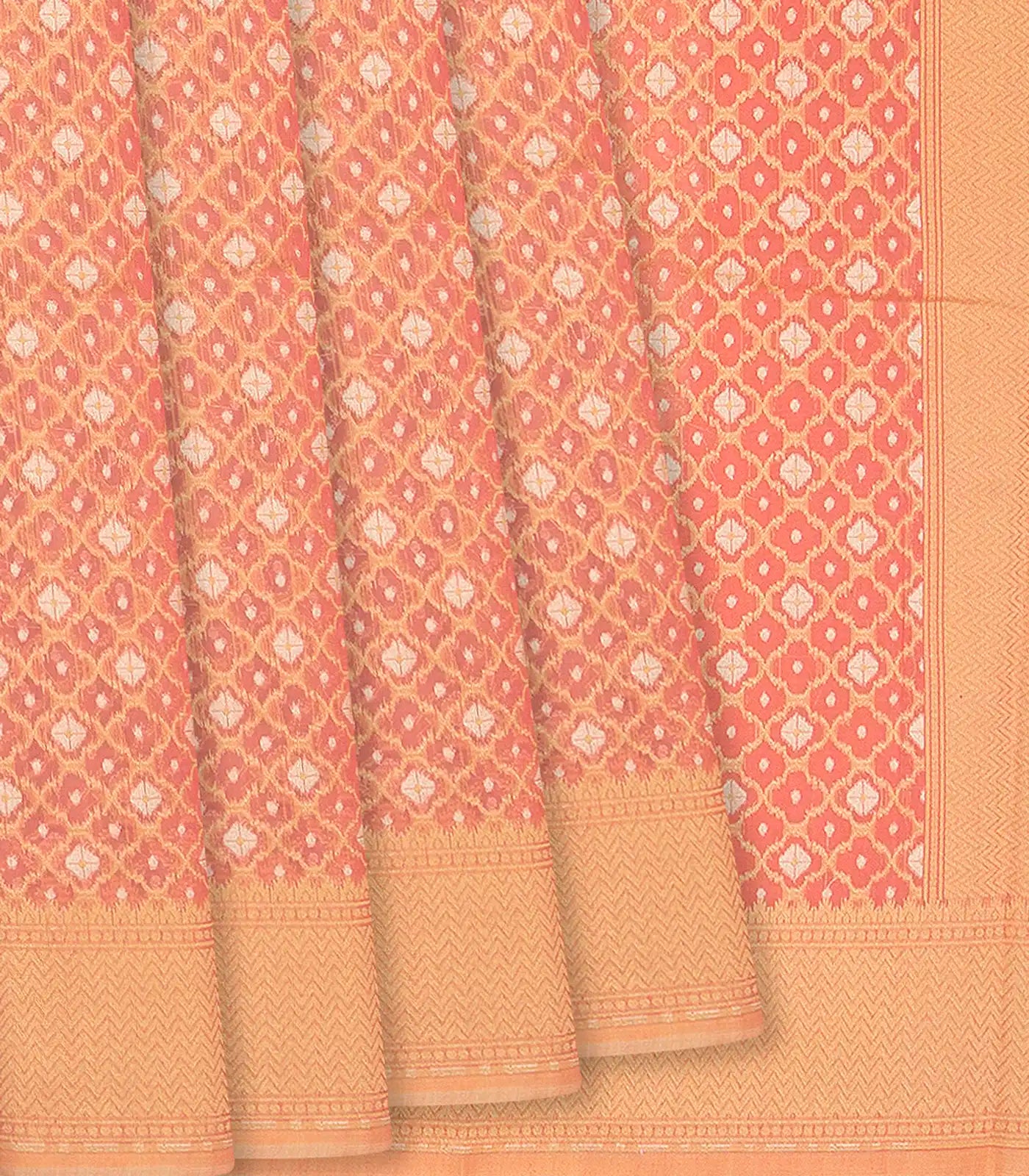 RmKV Cardamom Green Woven Banarasi Blended Cotton Saree With Jaal Motifs-Cardamom Green