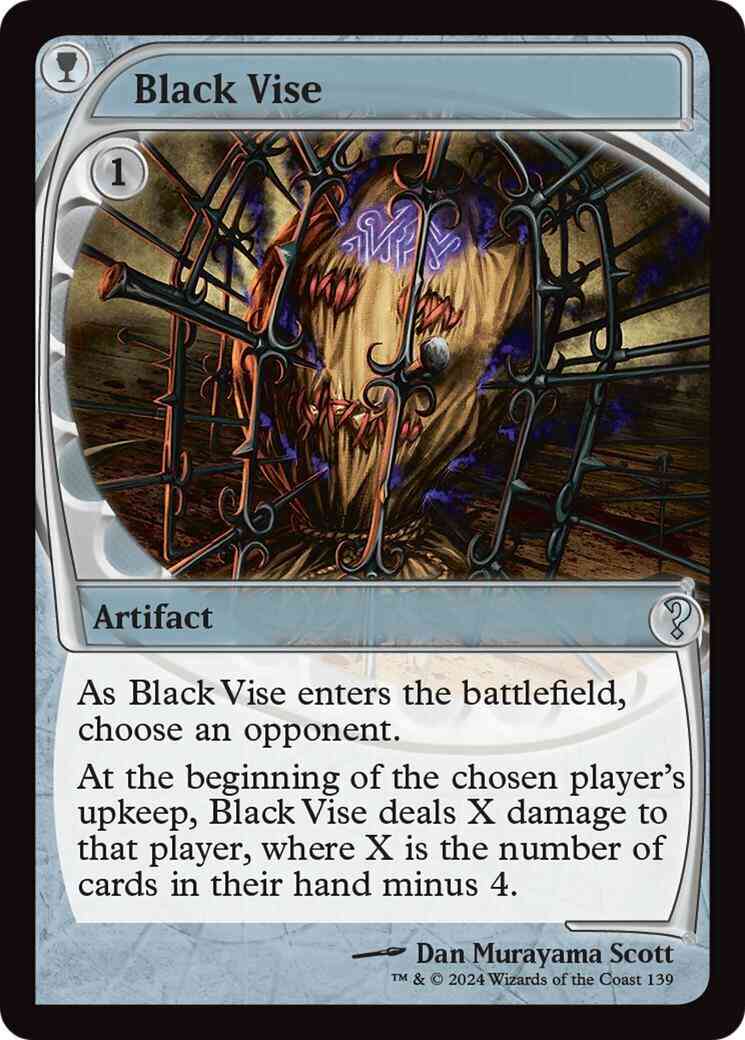Black vise 139 – Magic Black Vise [139] [Future Frame] [Mystery Booster 2] [Non-Foil]