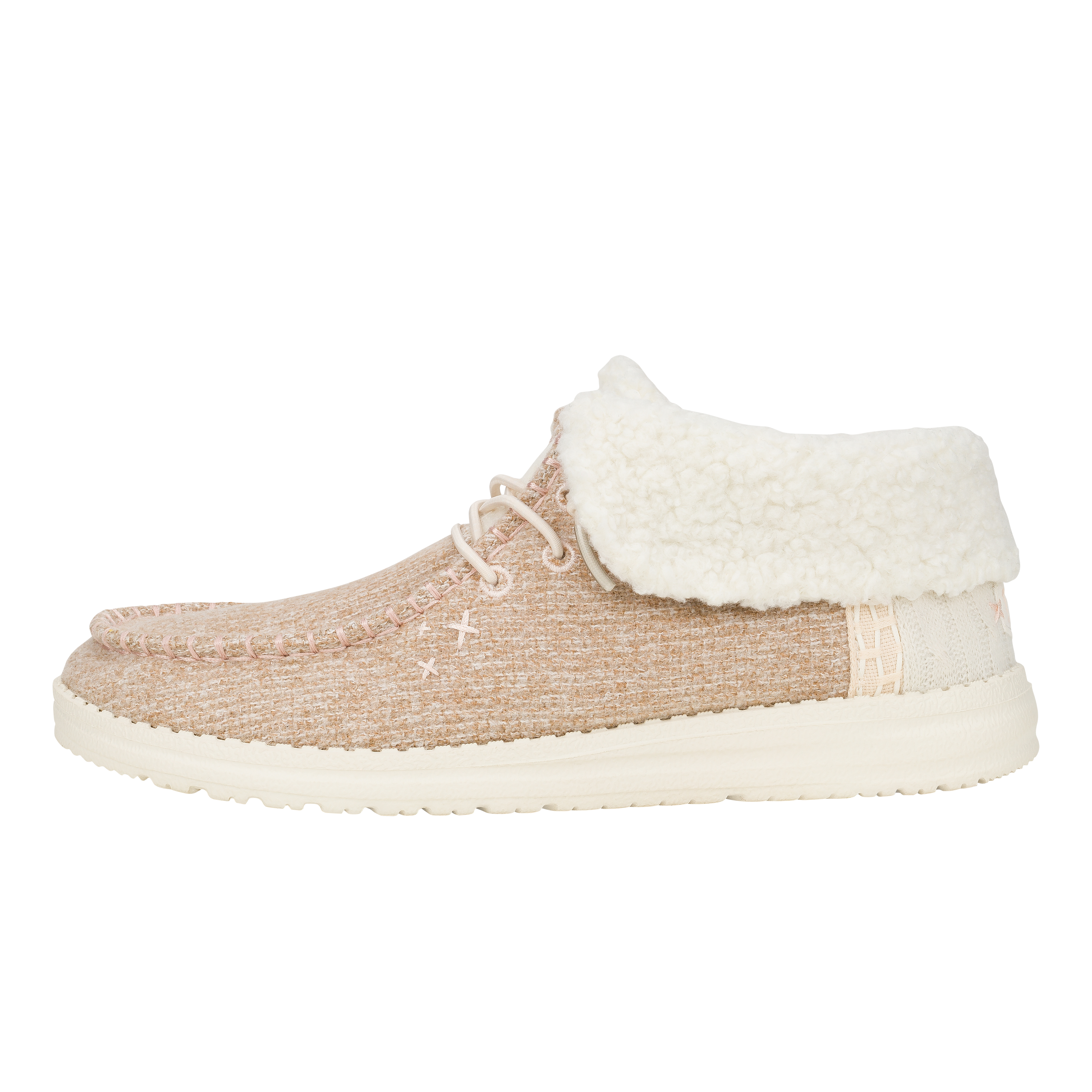 HEYDUDE shoes Wendy Fold Brushed Cozy - Ivory