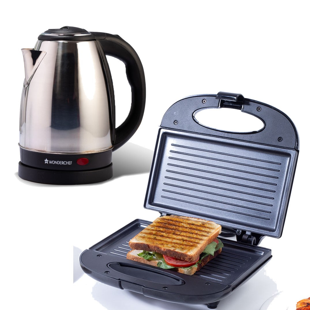 Wonderchef Prato Plus Griller (800W) & Crescent Electric Kettle