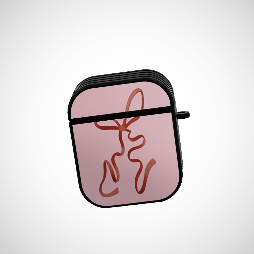 Cover It Up Pink and Red Ribbon Glass Airpods 1st Gen Case Covers