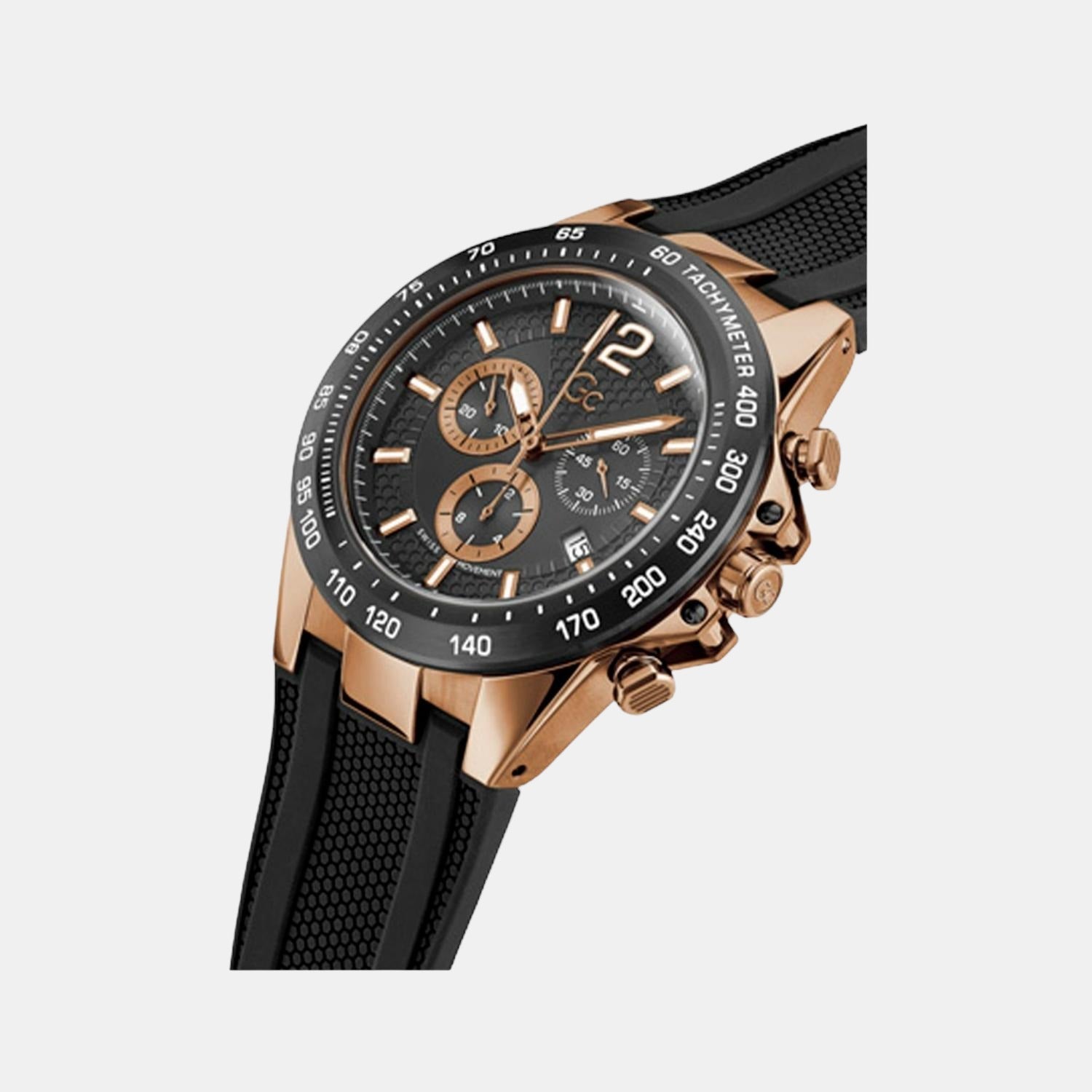 GC Audacious Men Quartz Black Dial Chronograph Silicone Watch Z07002G2MF - view 3
