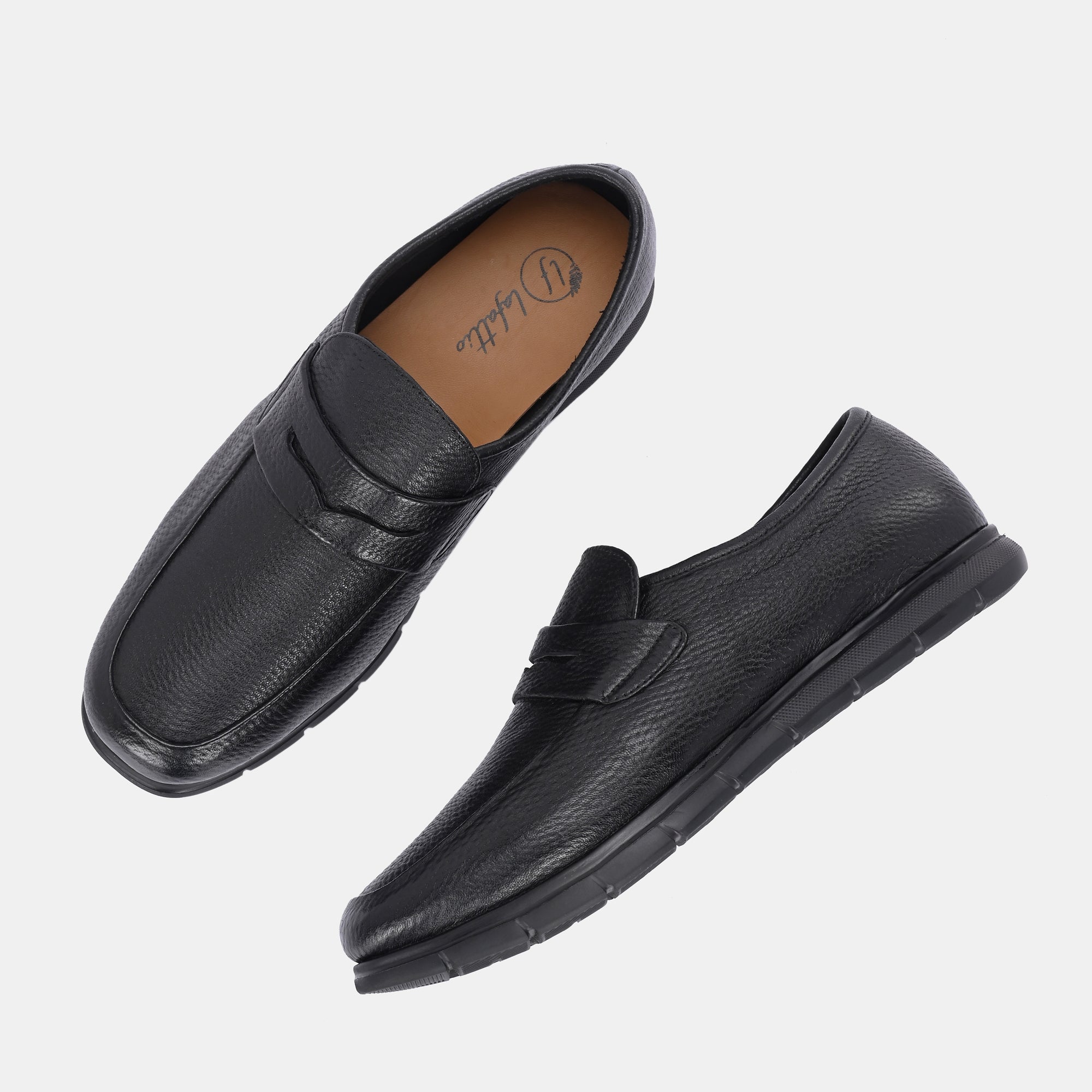 Pashmina Leather Loafers by Lafattio – Black - view 11